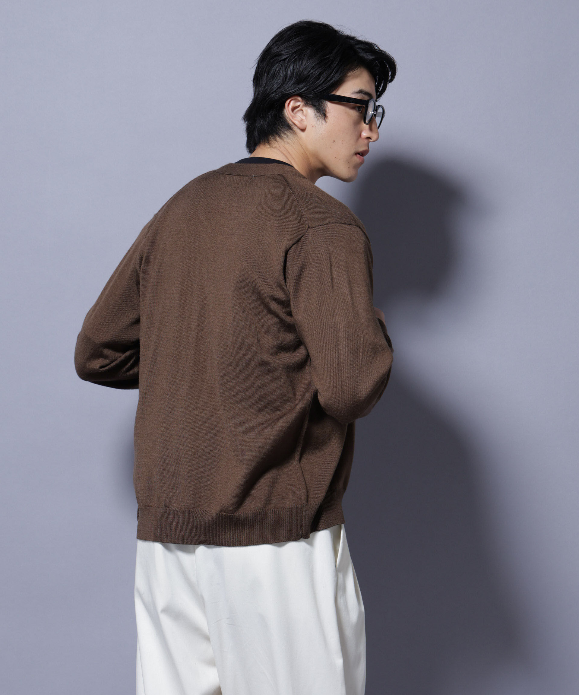 nano･universe「タスマニアミックスベーシックカーディガン」|ニット・セーター|