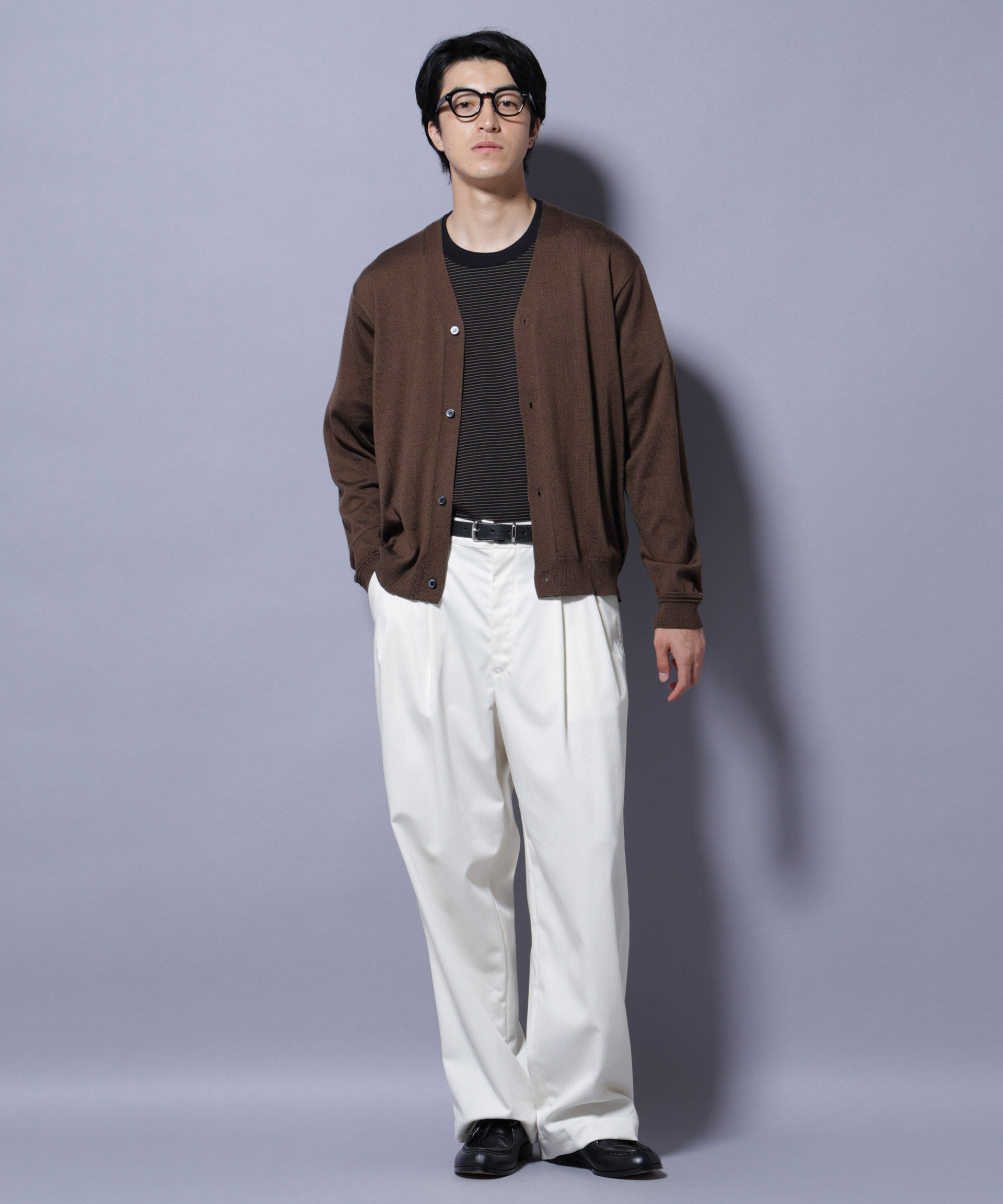 nano･universe「タスマニアミックスベーシックカーディガン」|ニット・セーター|