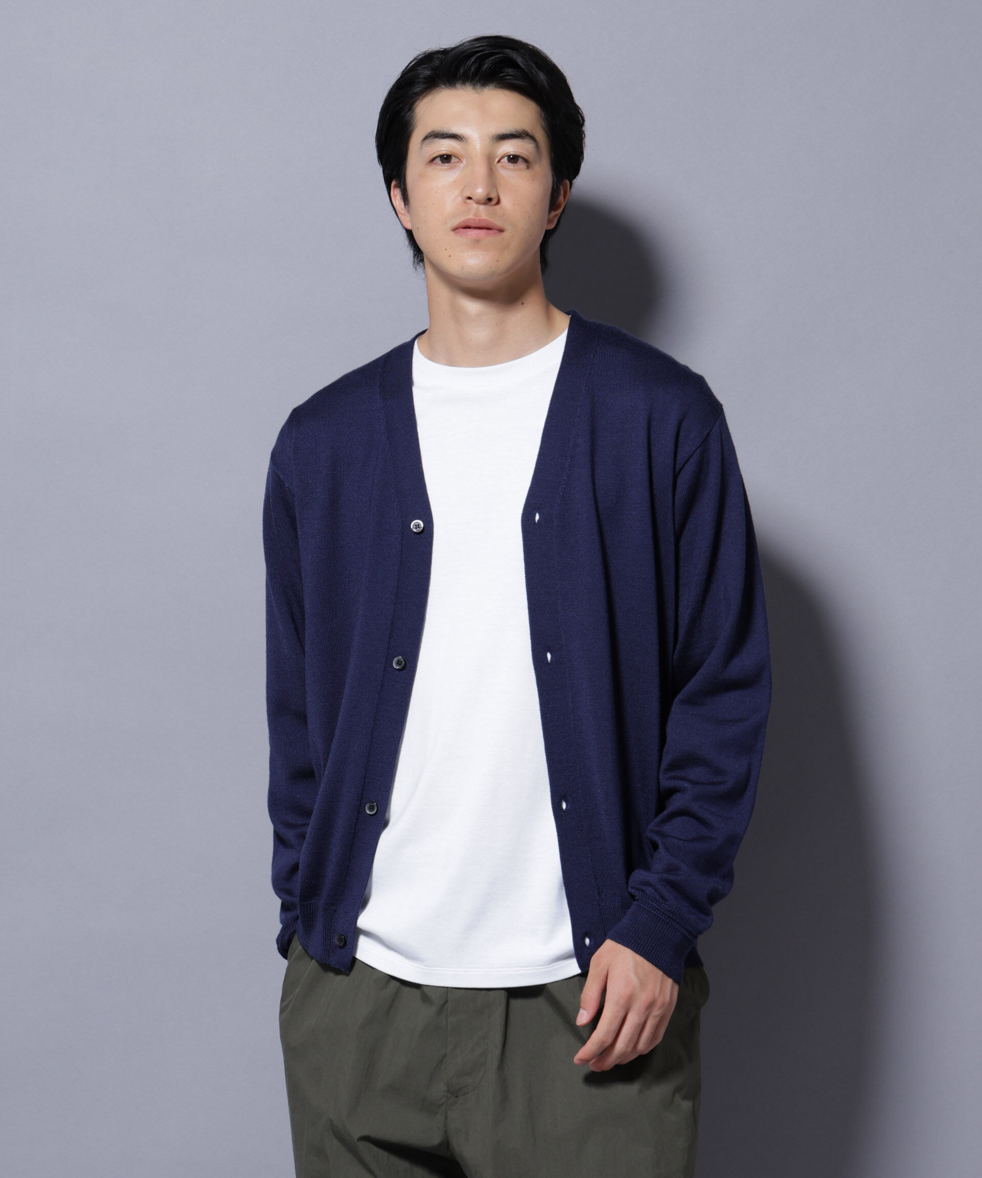 nano･universe「タスマニアミックスベーシックカーディガン」|ニット・セーター|