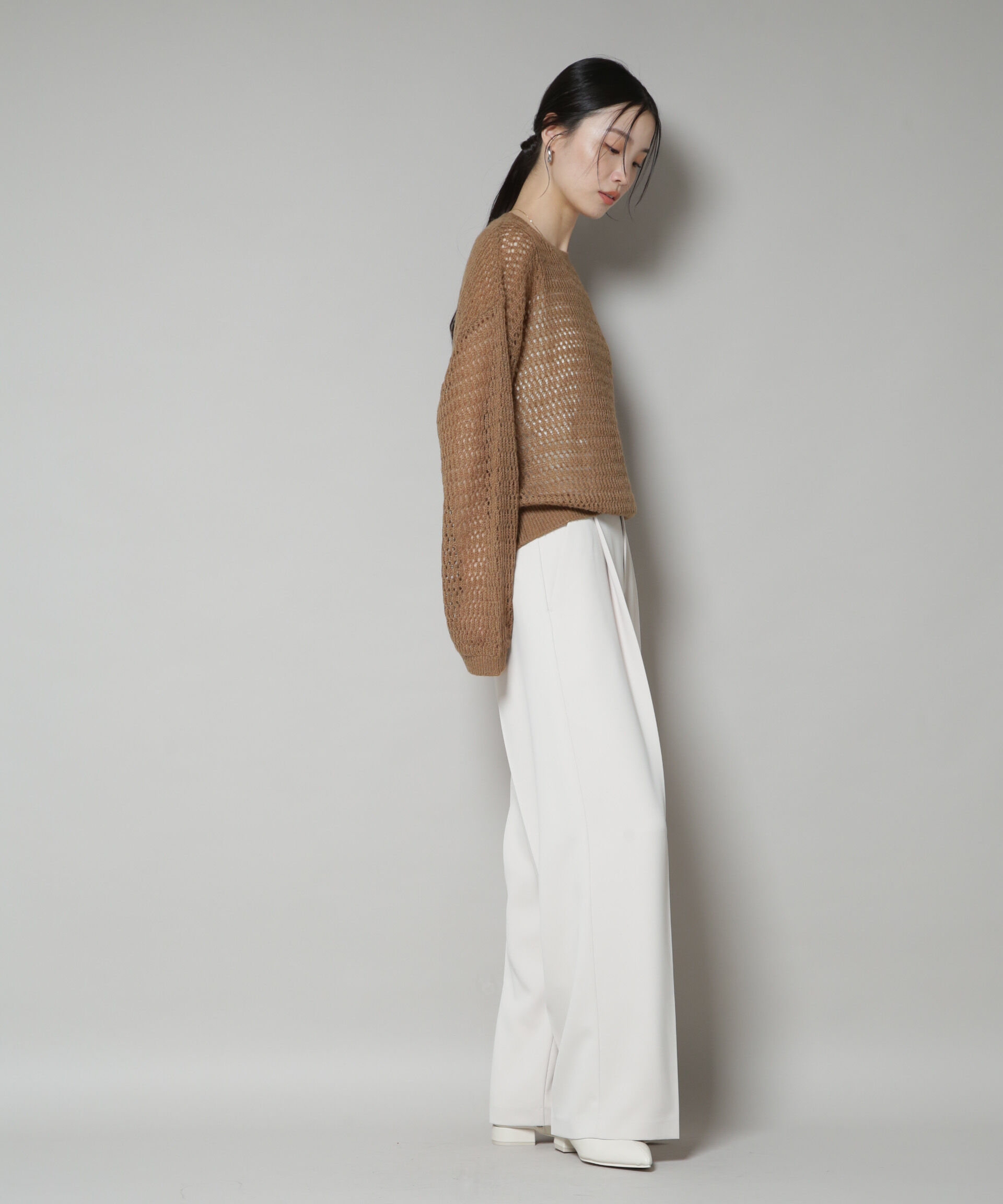 nano･universe「モヘヤライクメッシュニットトップス」|ニット・セーター|