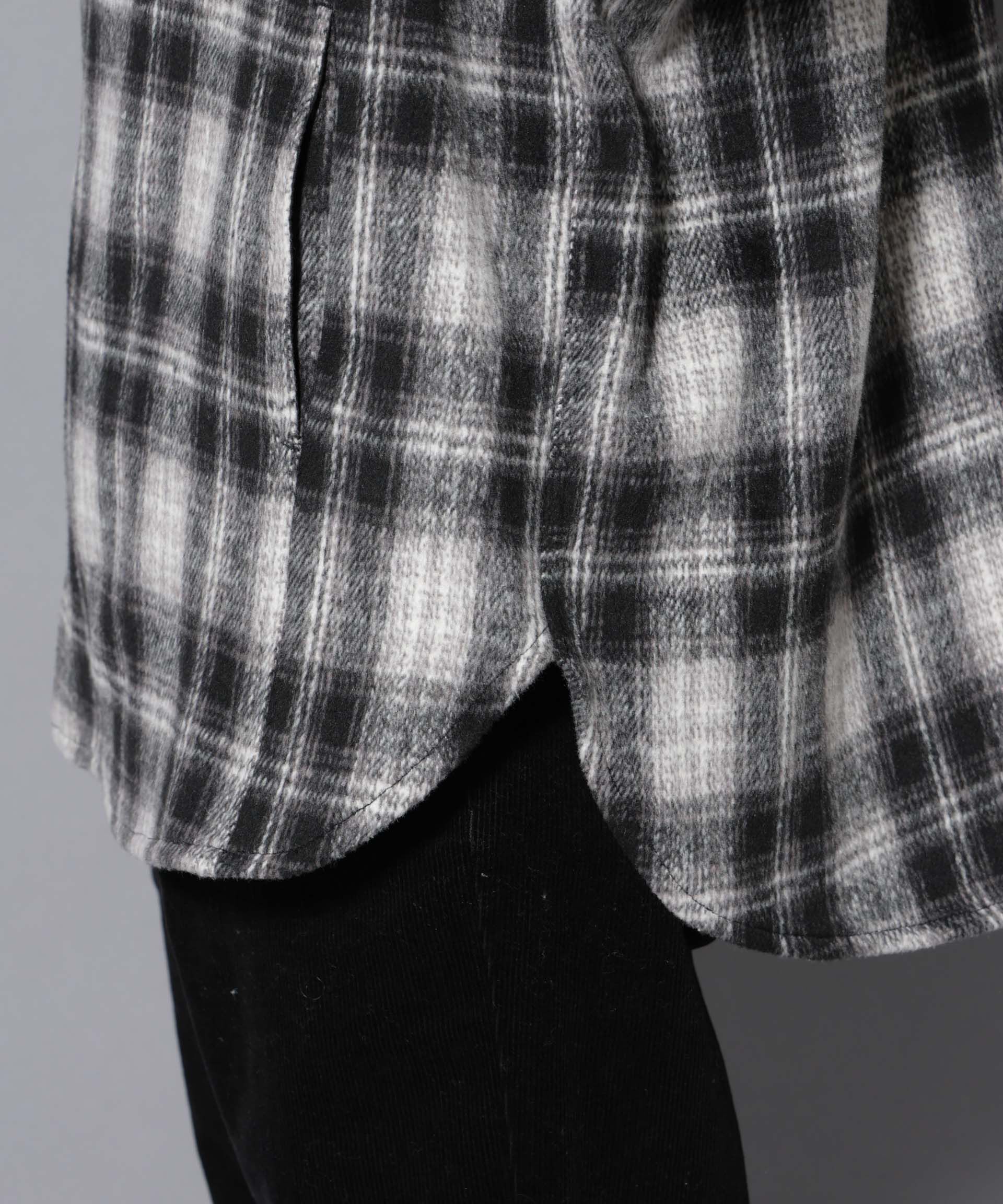 nano･universe「シャギーオンブレーチェックジャケット」|ブルゾン・スタジャン|