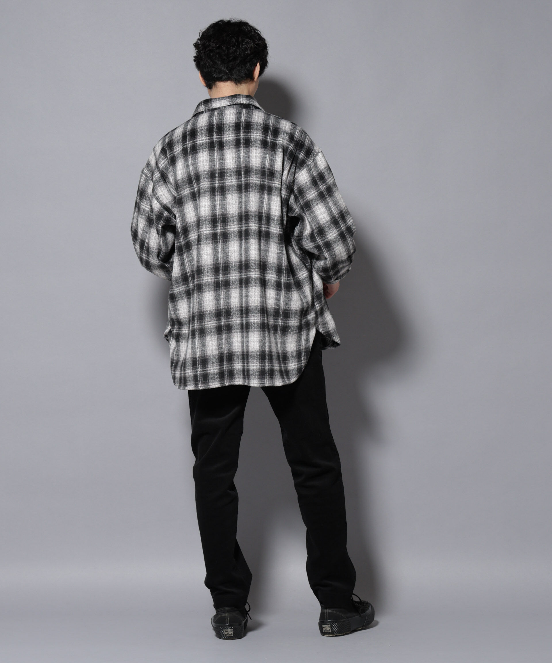 nano･universe「シャギーオンブレーチェックジャケット」|ブルゾン・スタジャン|