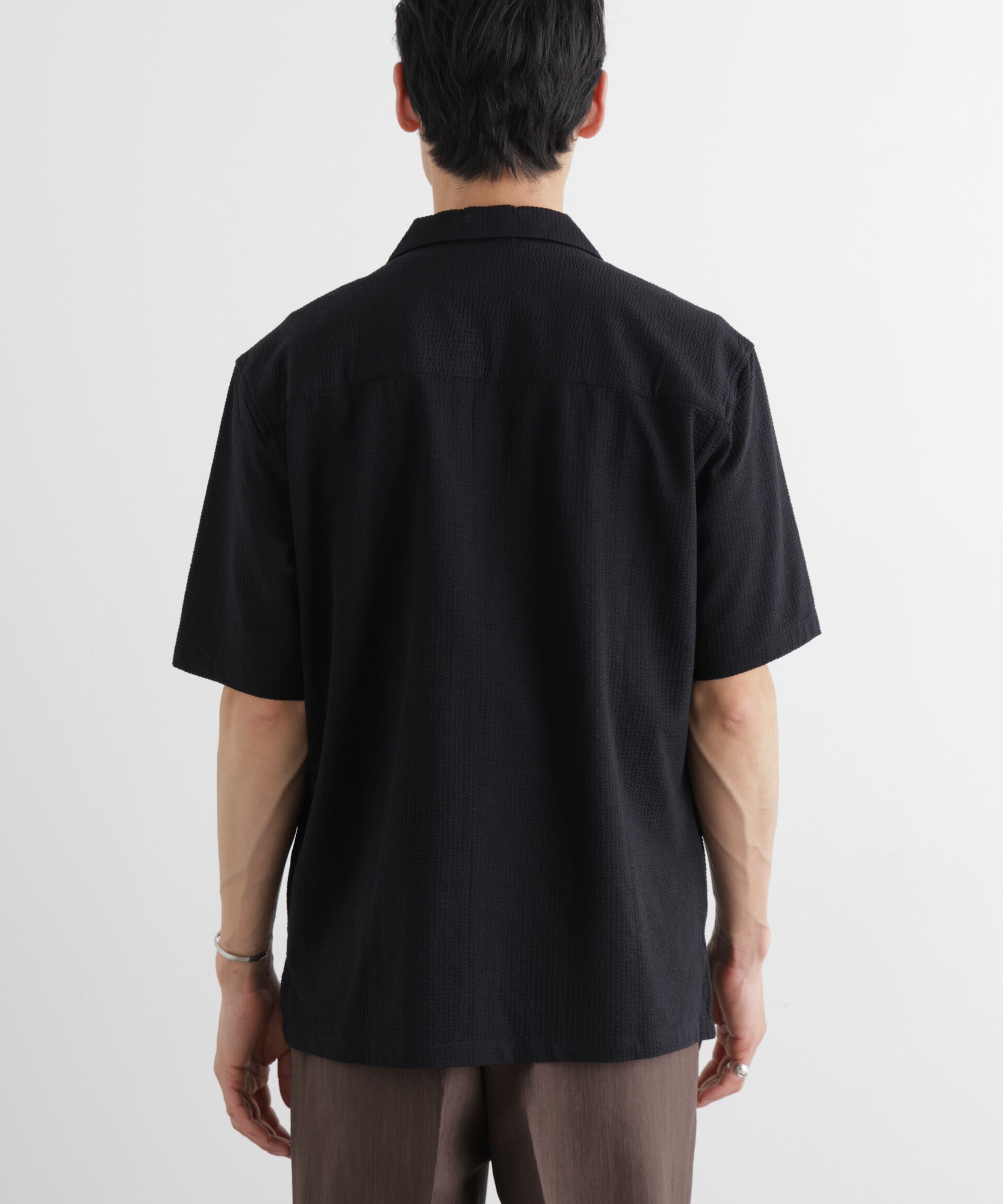 nano･universe「シルケットサッカーシャツ 半袖」|シャツ・ブラウス|