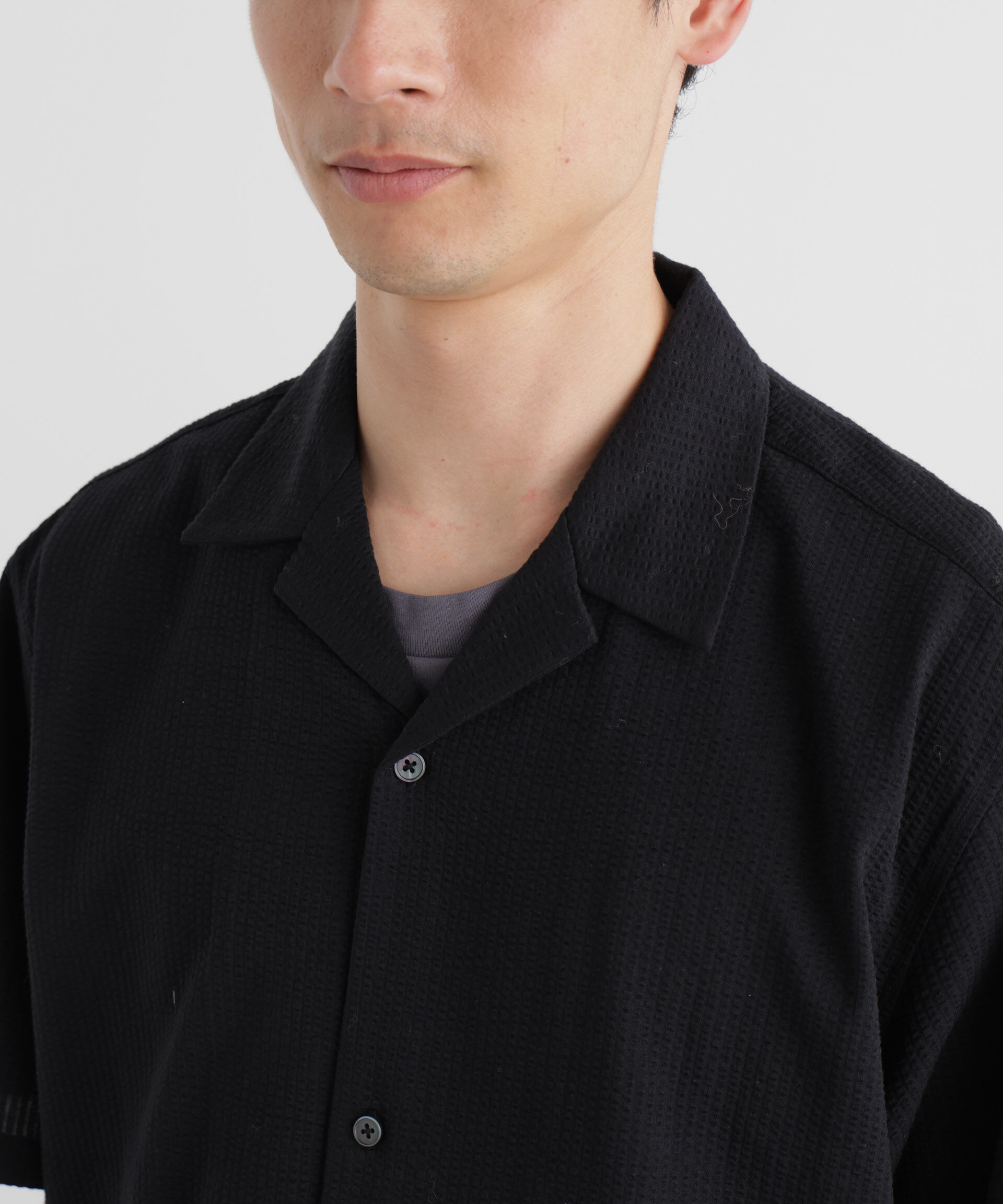 nano･universe「シルケットサッカーシャツ 半袖」|シャツ・ブラウス|