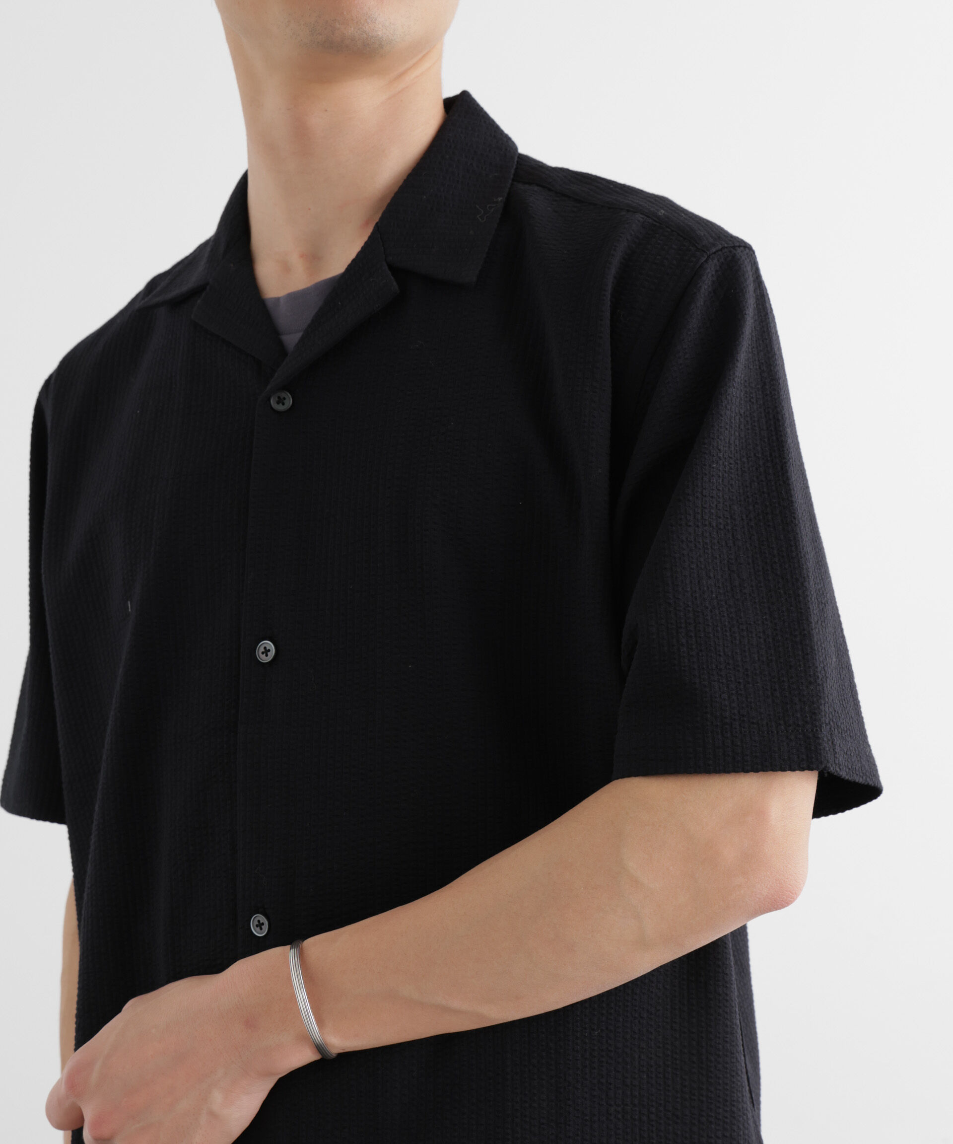 nano･universe「シルケットサッカーシャツ 半袖」|シャツ・ブラウス|