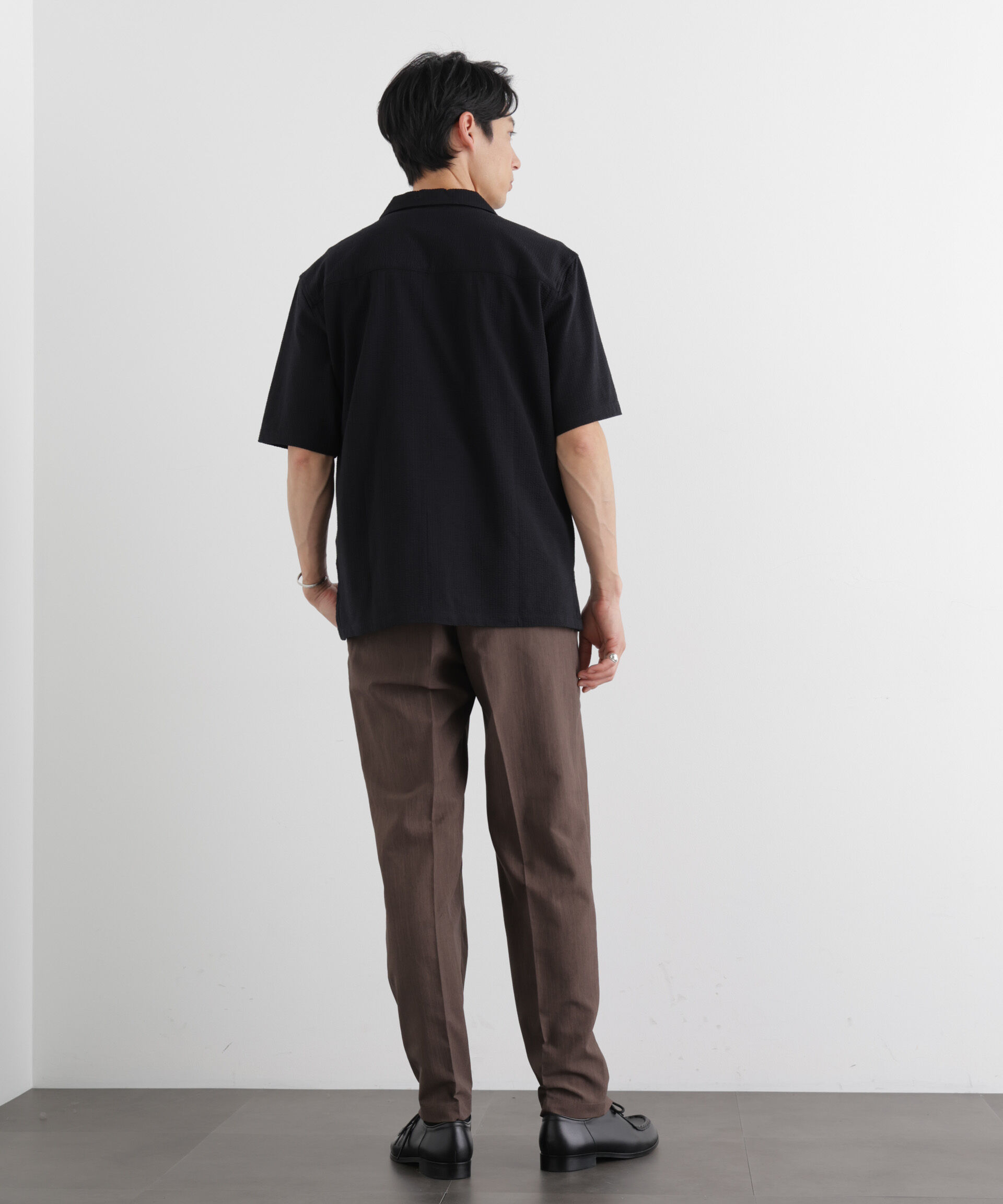 nano･universe「シルケットサッカーシャツ 半袖」|シャツ・ブラウス|