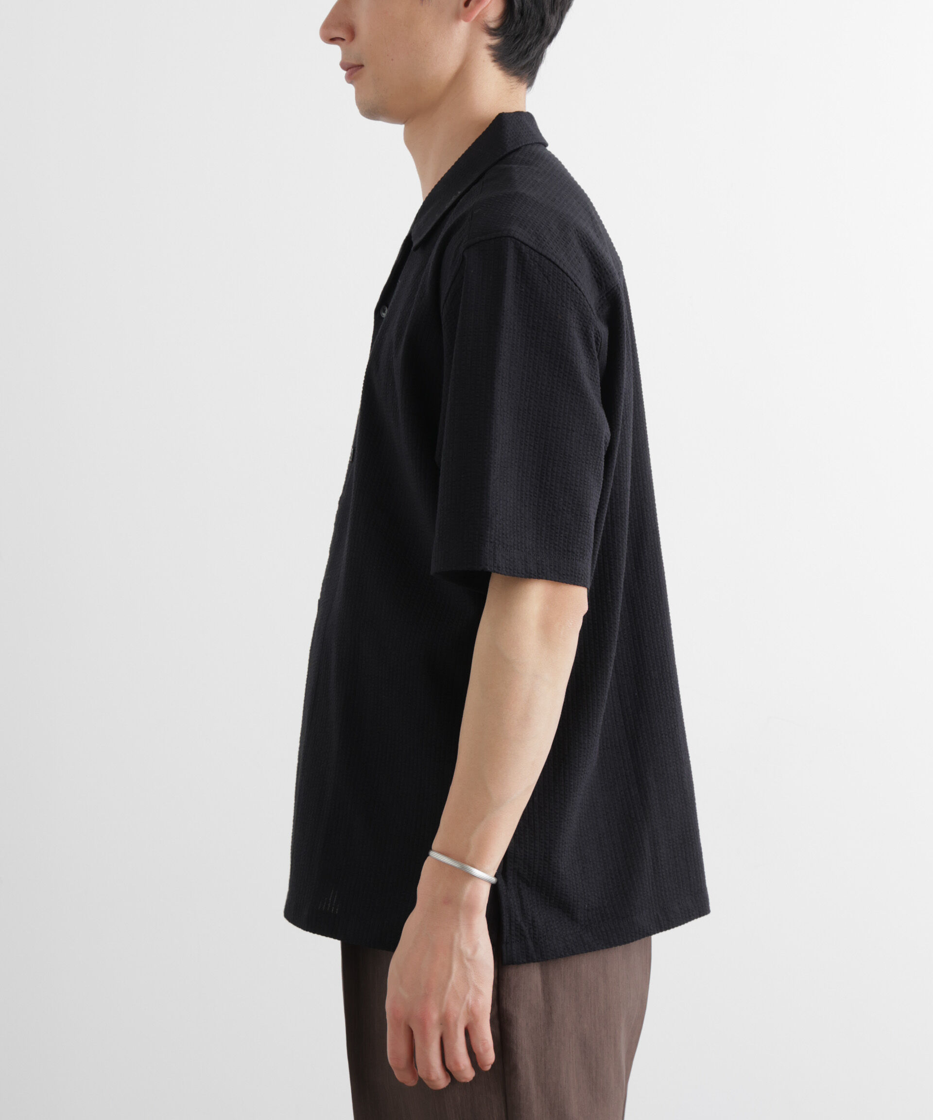 nano･universe「シルケットサッカーシャツ 半袖」|シャツ・ブラウス|