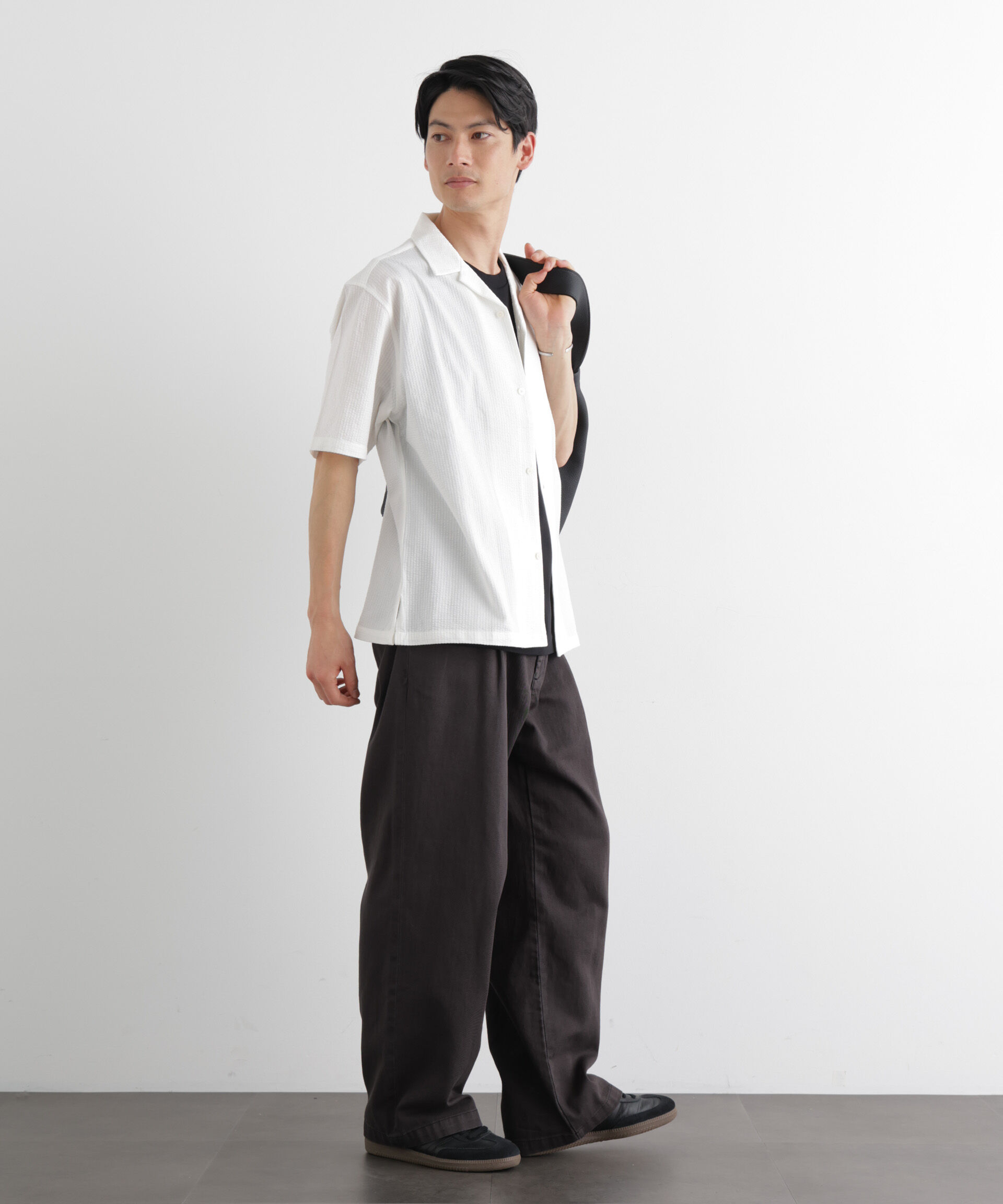 nano･universe「シルケットサッカーシャツ 半袖」|シャツ・ブラウス|