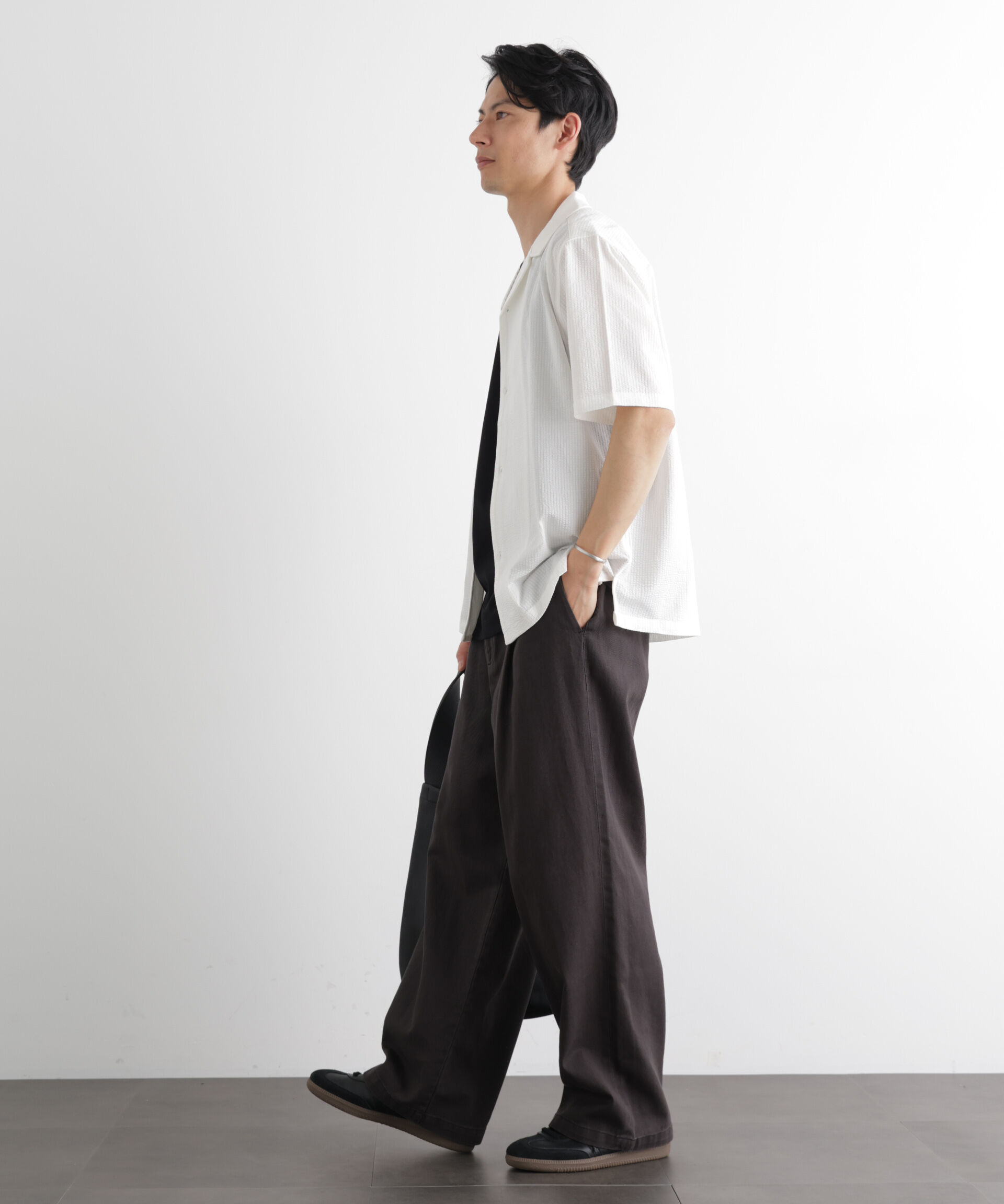 nano･universe「シルケットサッカーシャツ 半袖」|シャツ・ブラウス|