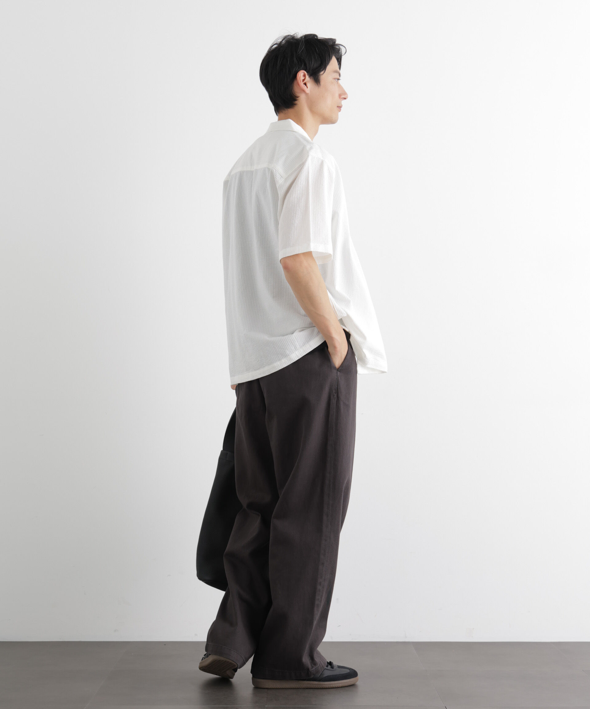 nano･universe「シルケットサッカーシャツ 半袖」|シャツ・ブラウス|