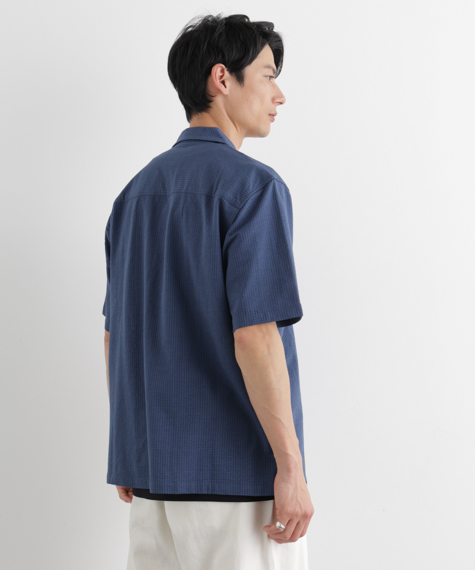 nano･universe「シルケットサッカーシャツ 半袖」|シャツ・ブラウス|