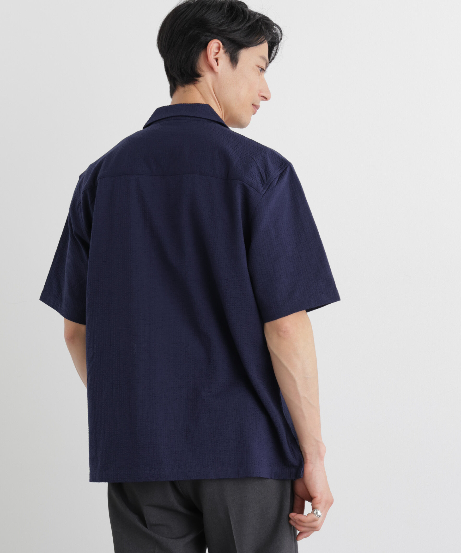 nano･universe「シルケットサッカーシャツ 半袖」|シャツ・ブラウス|