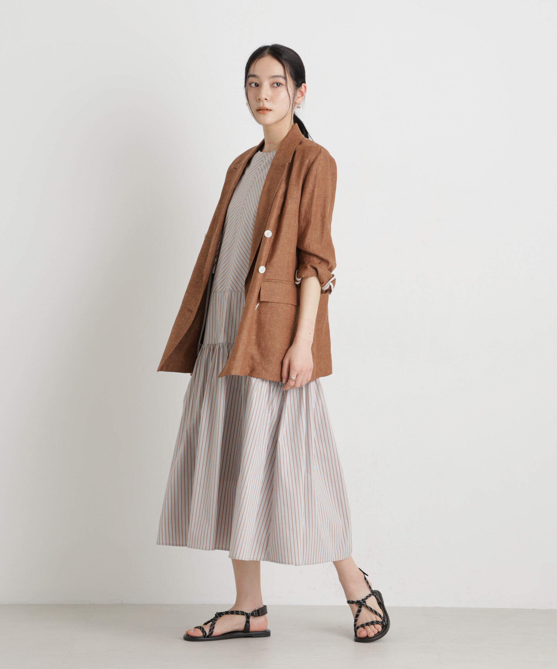 nano･universe「ストライプティアードワンピース」|ワンピース|