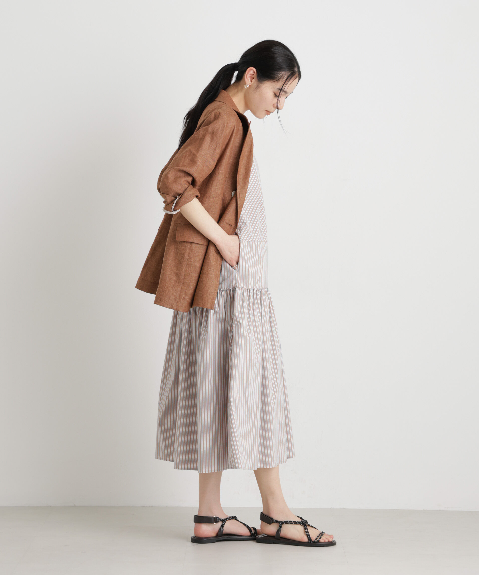 nano･universe「ストライプティアードワンピース」|ワンピース|