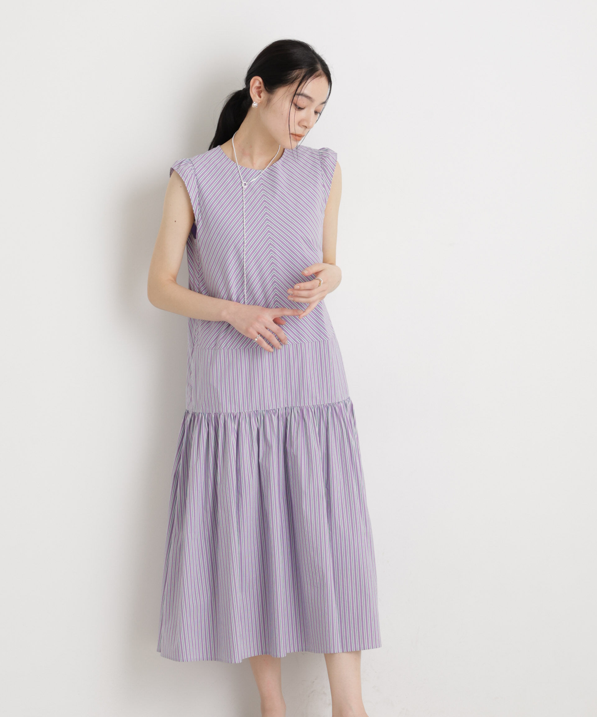 nano･universe「ストライプティアードワンピース」|ワンピース|