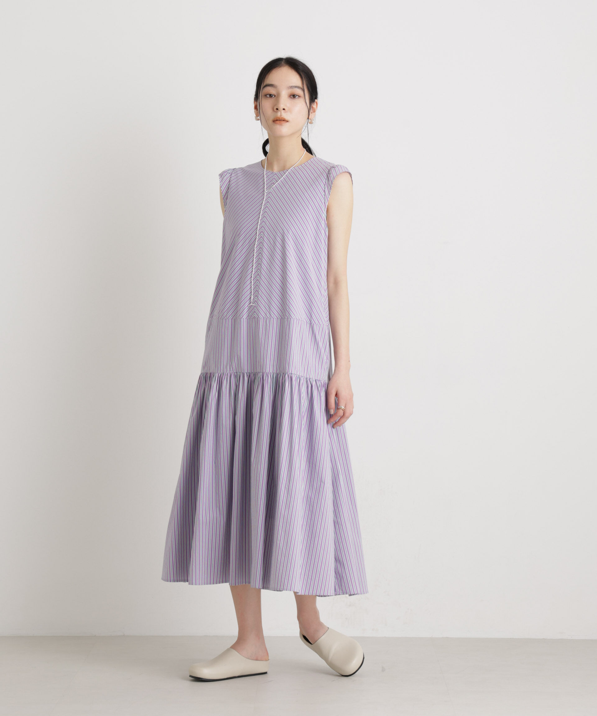 nano･universe「ストライプティアードワンピース」|ワンピース|