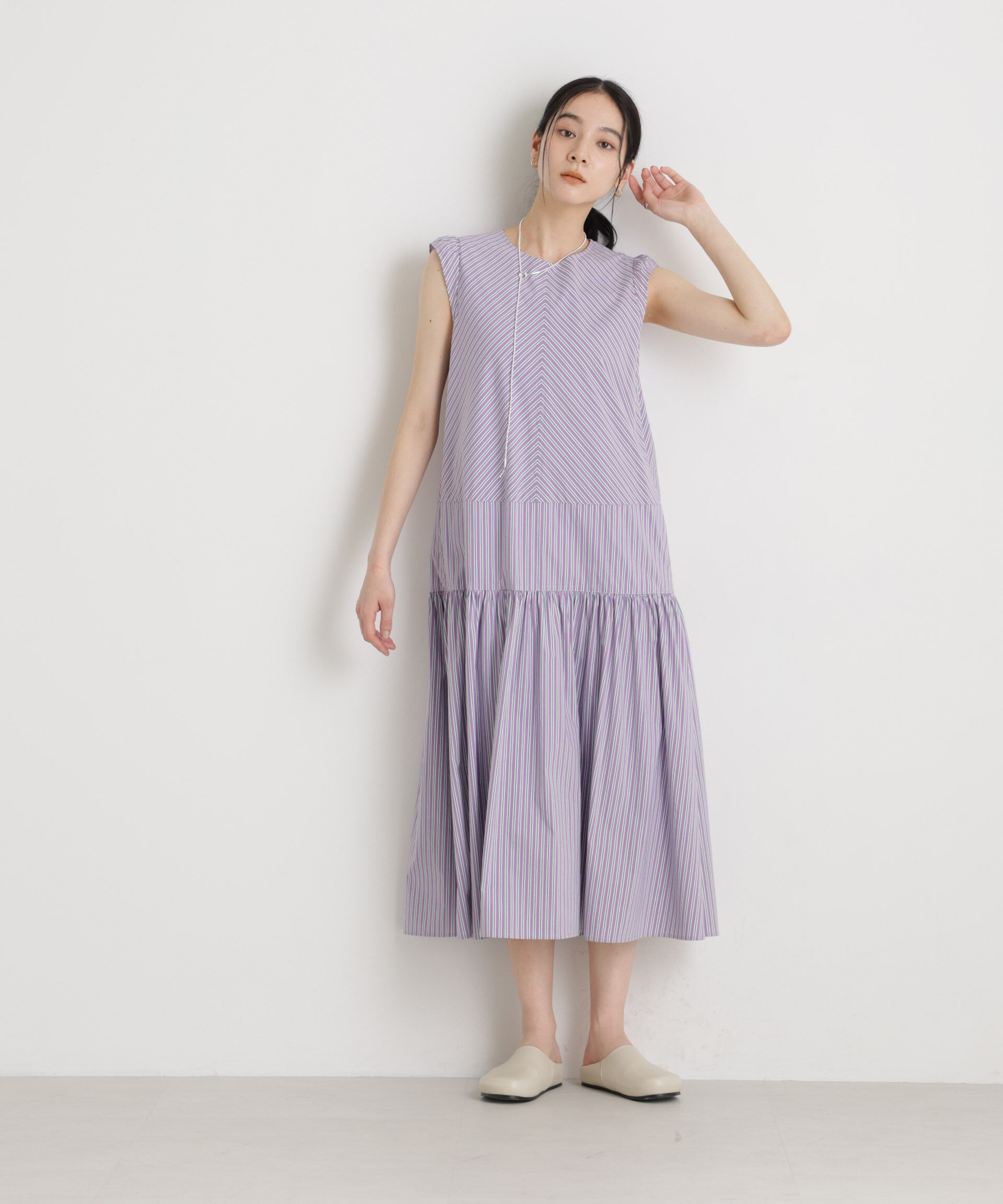 nano･universe「ストライプティアードワンピース」|ワンピース|