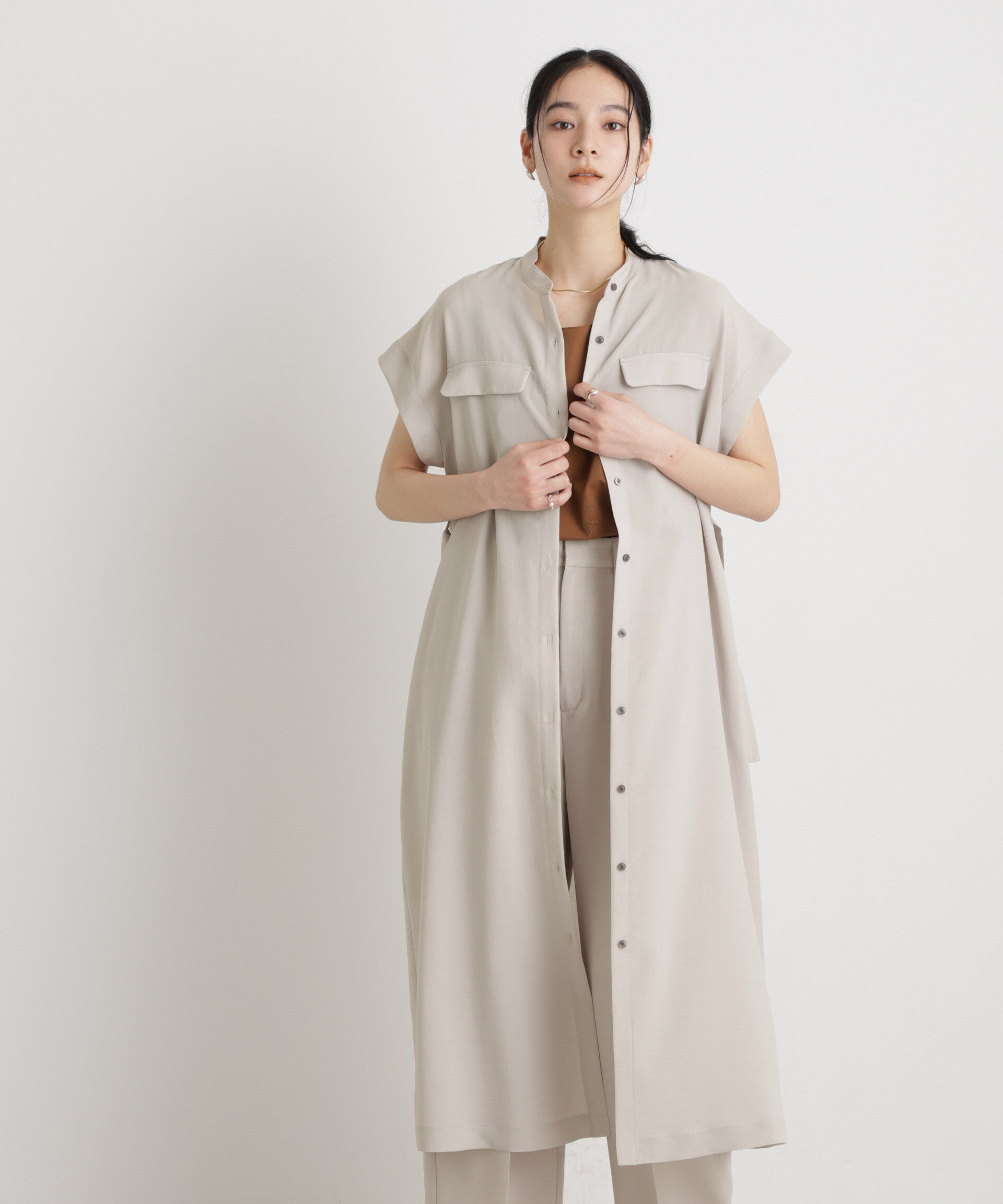 nano･universe「メランジドライ ベルト付きワンピース(セットアップ可)」|ワンピース|