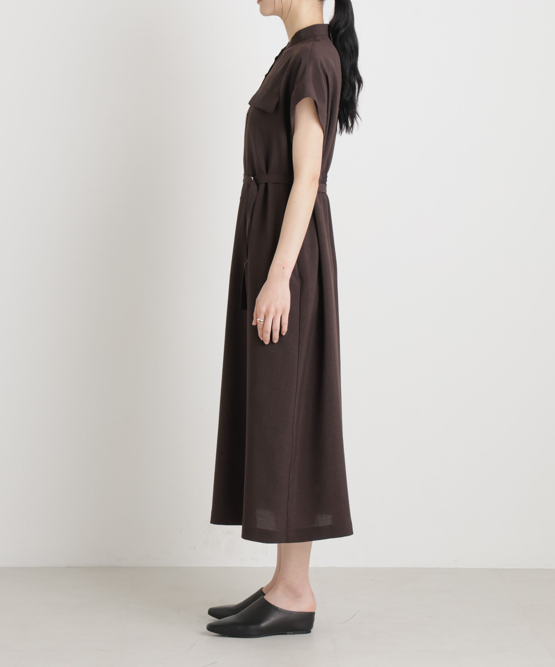 nano･universe「メランジドライ ベルト付きワンピース(セットアップ可)」|ワンピース|