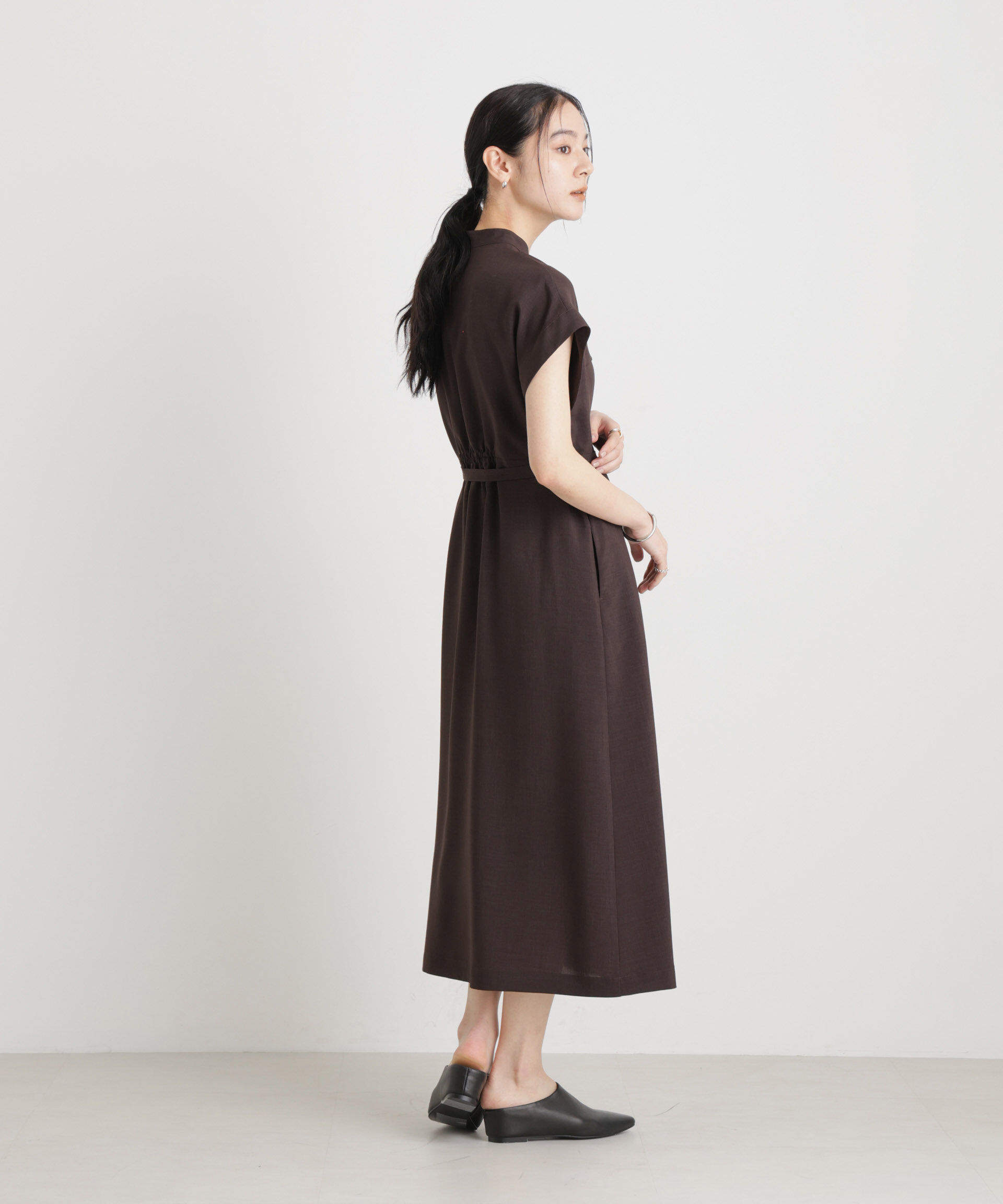 nano･universe「メランジドライ ベルト付きワンピース(セットアップ可)」|ワンピース|