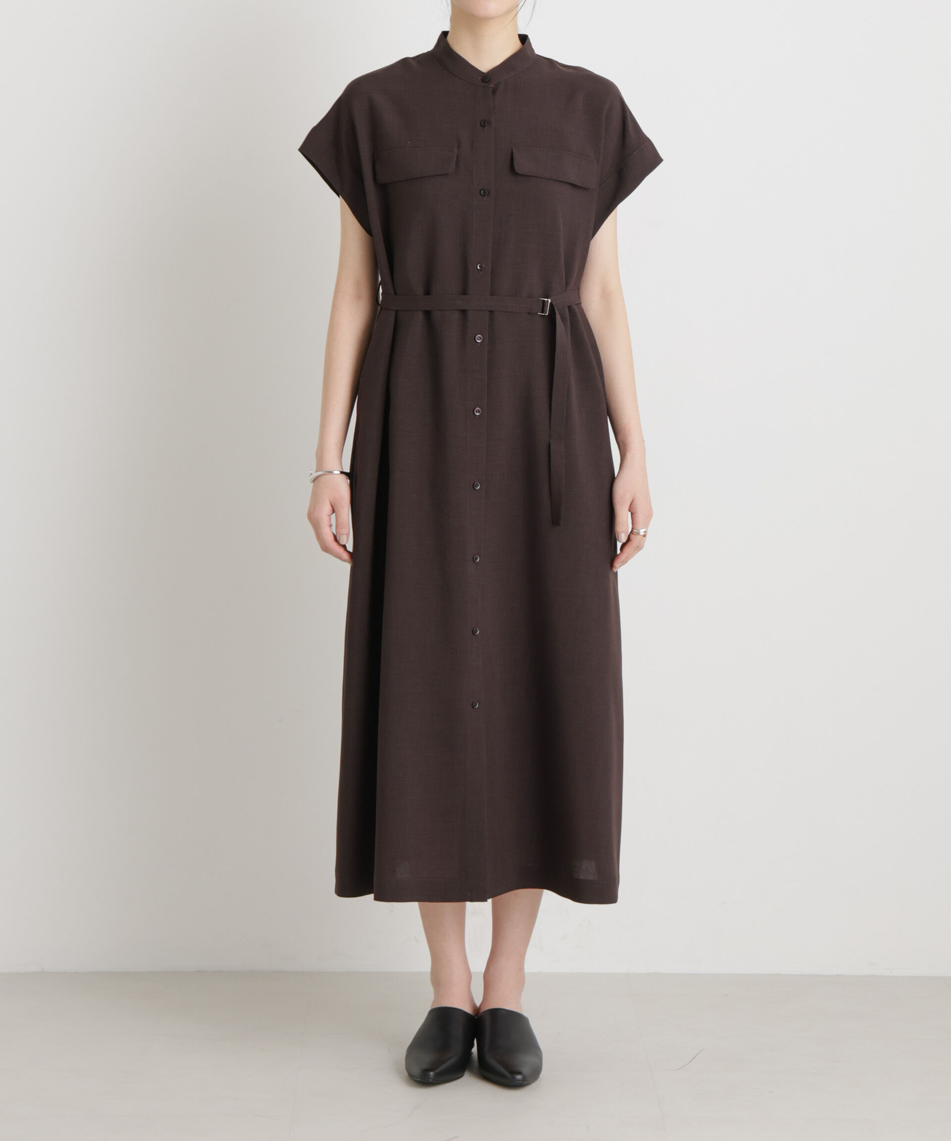 nano･universe「メランジドライ ベルト付きワンピース(セットアップ可)」|ワンピース|