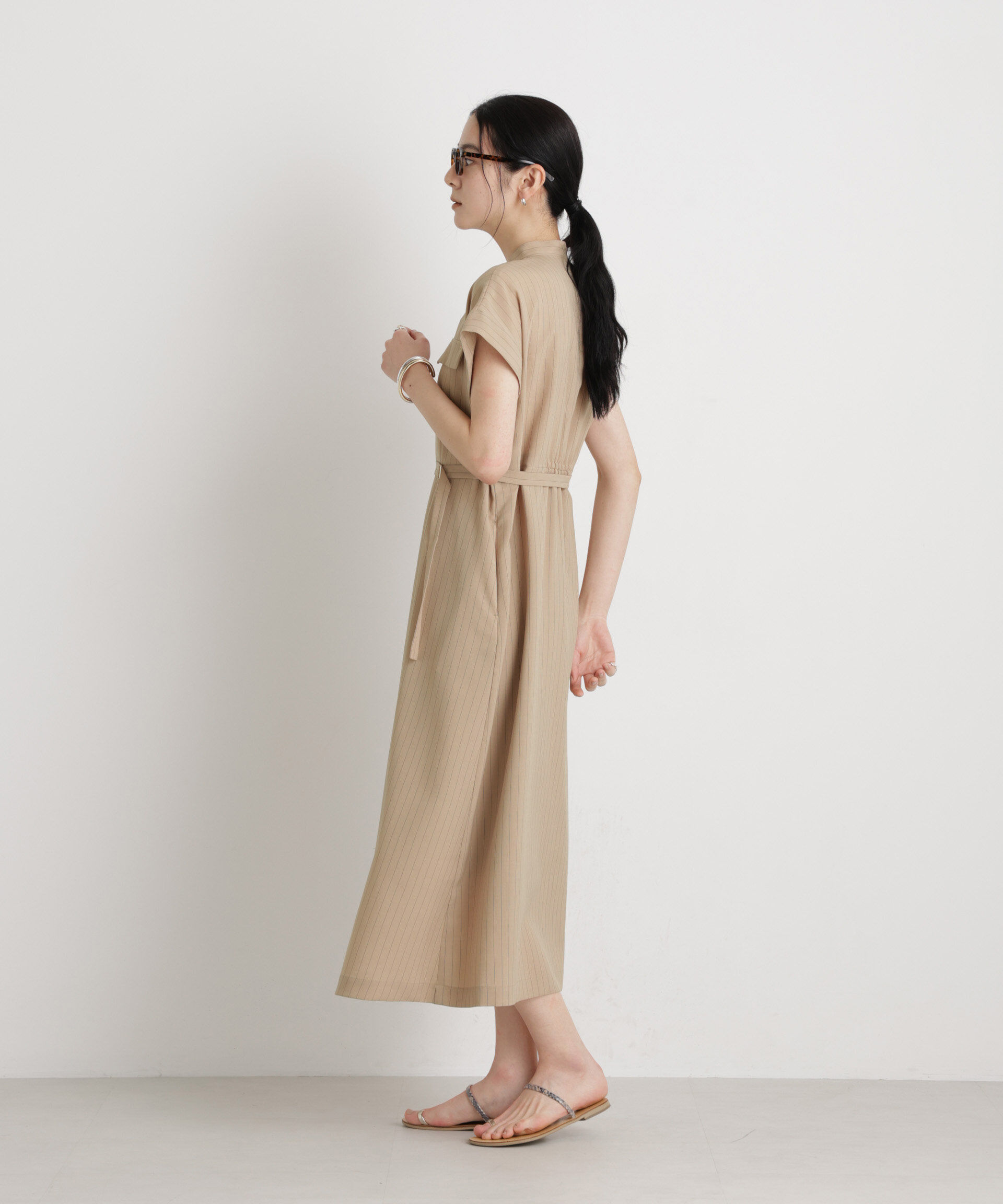 nano･universe「メランジドライ ベルト付きワンピース(セットアップ可)」|ワンピース|