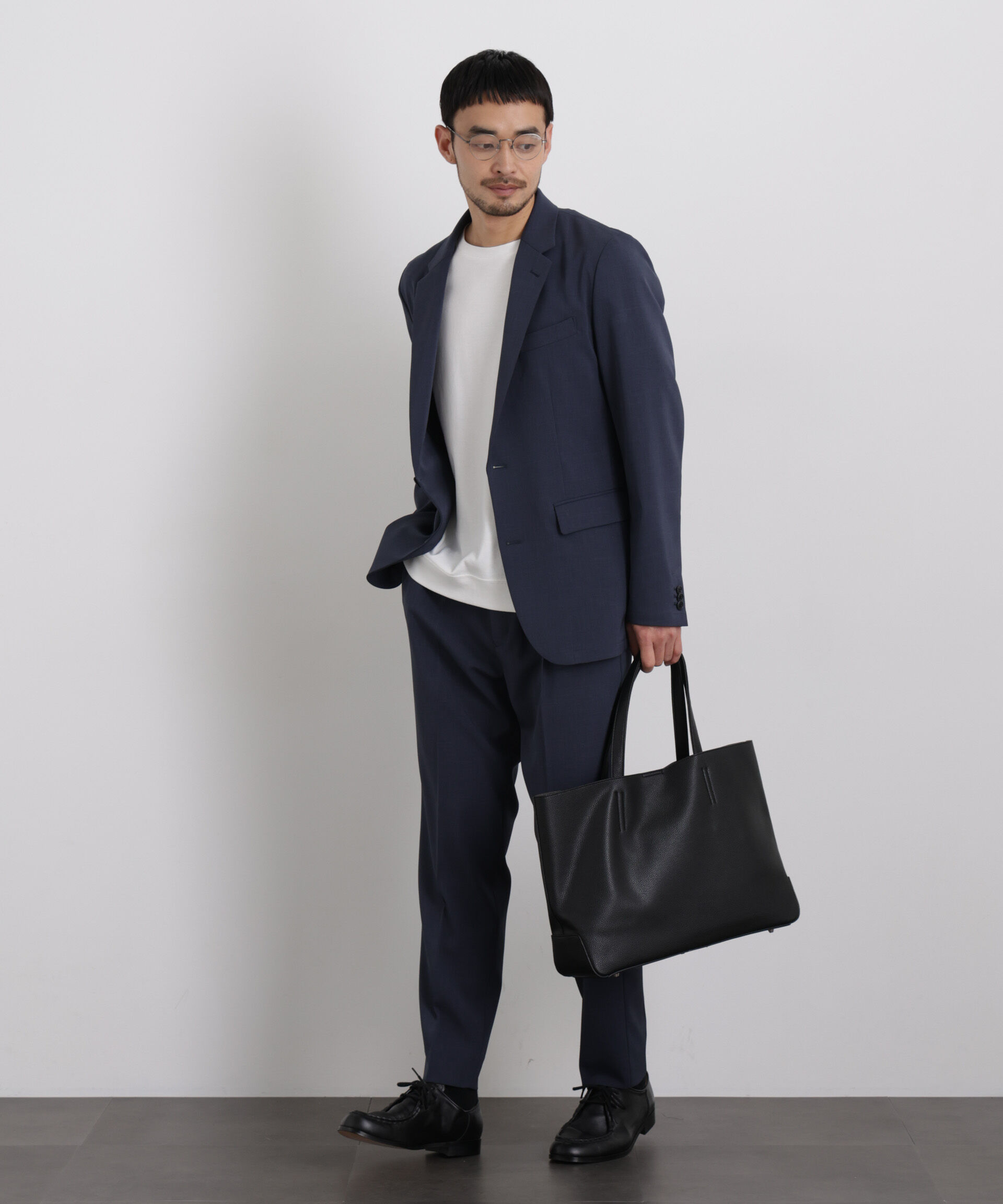 nano･universe「｢Damerino｣ クールタッチストレッチセットアップ/接触冷感.UVカット」|スーツ|ネイビー