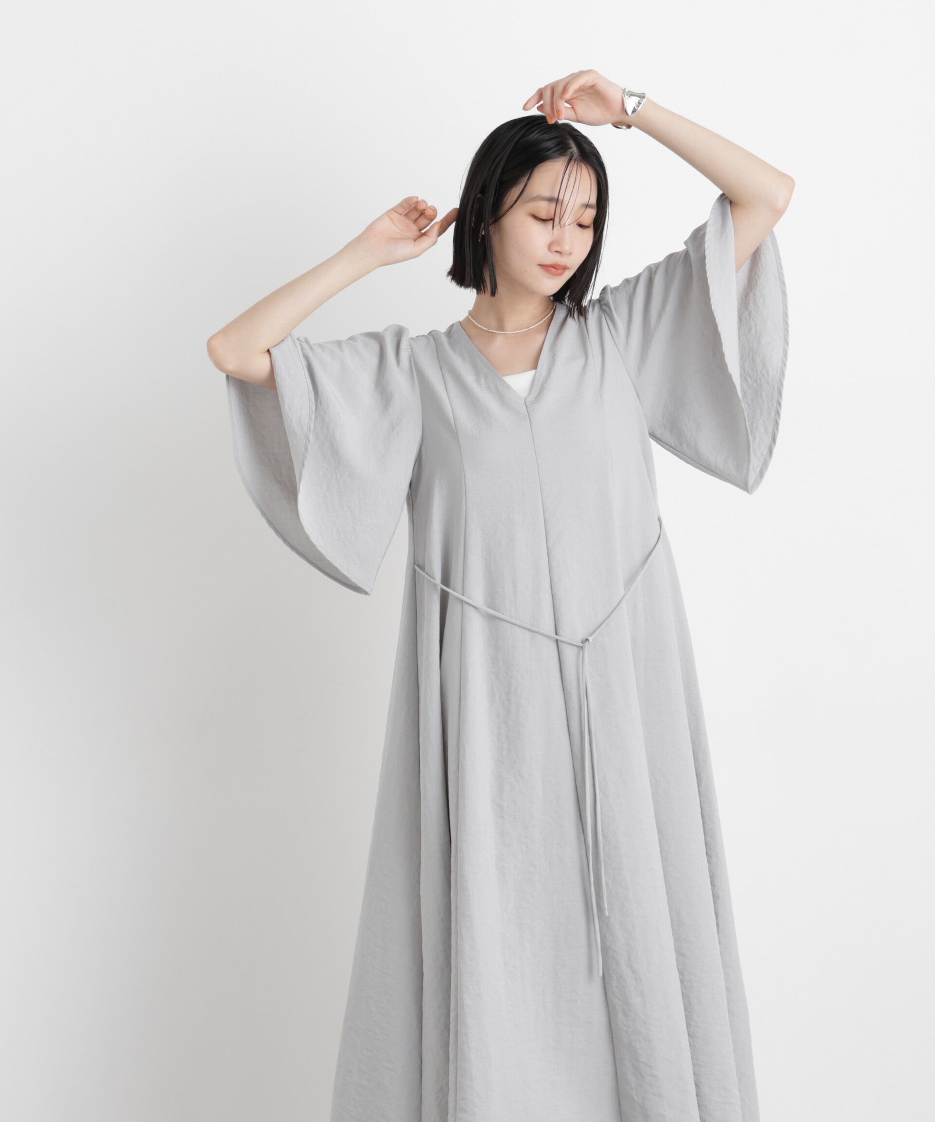 nano･universe「タンブラーブッチャーフレアスリーブワンピース」|ワンピース|