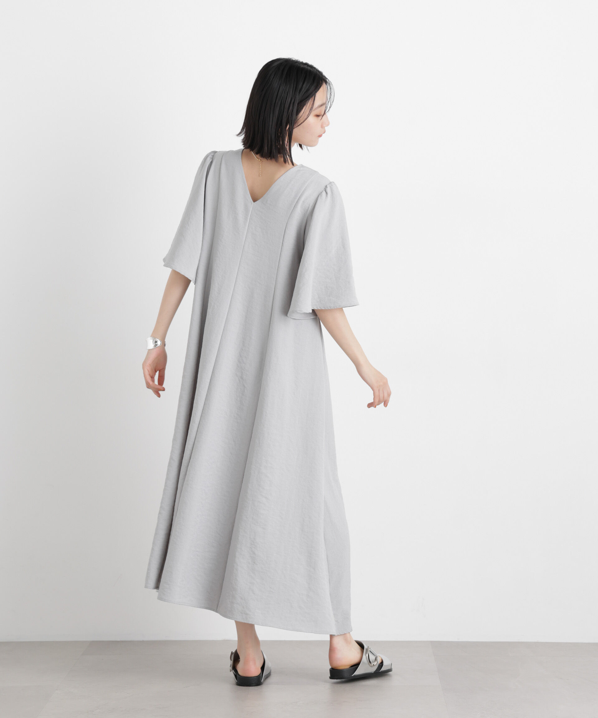 nano･universe「タンブラーブッチャーフレアスリーブワンピース」|ワンピース|