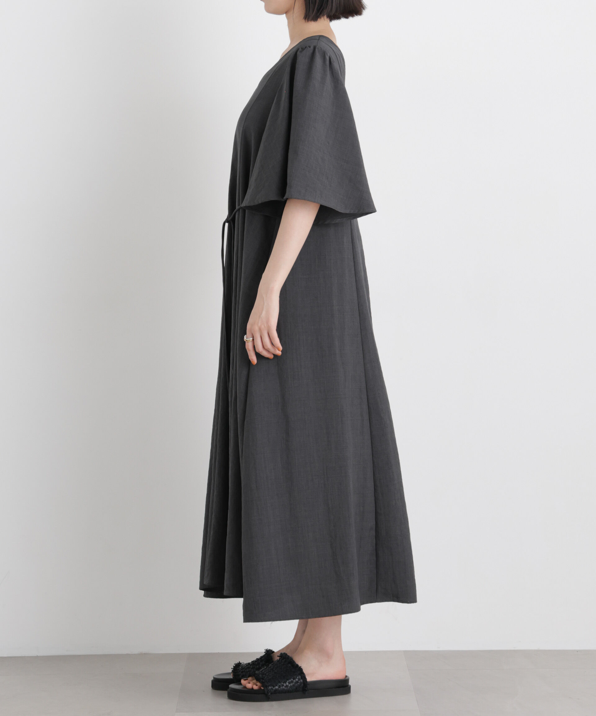 nano･universe「タンブラーブッチャーフレアスリーブワンピース」|ワンピース|