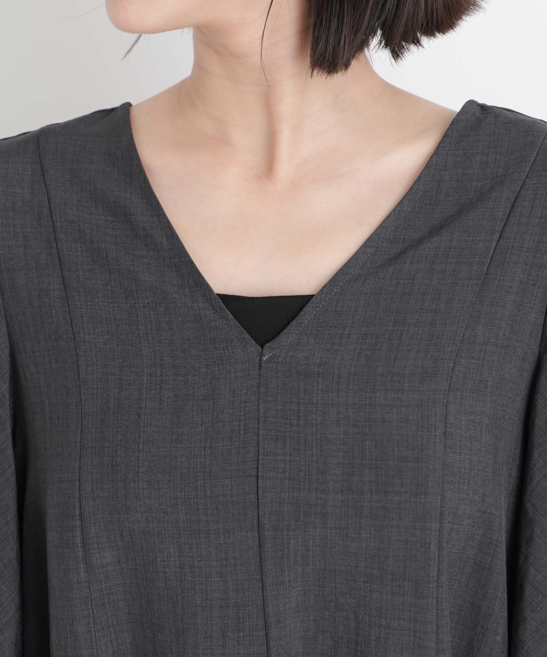 nano･universe「タンブラーブッチャーフレアスリーブワンピース」|ワンピース|