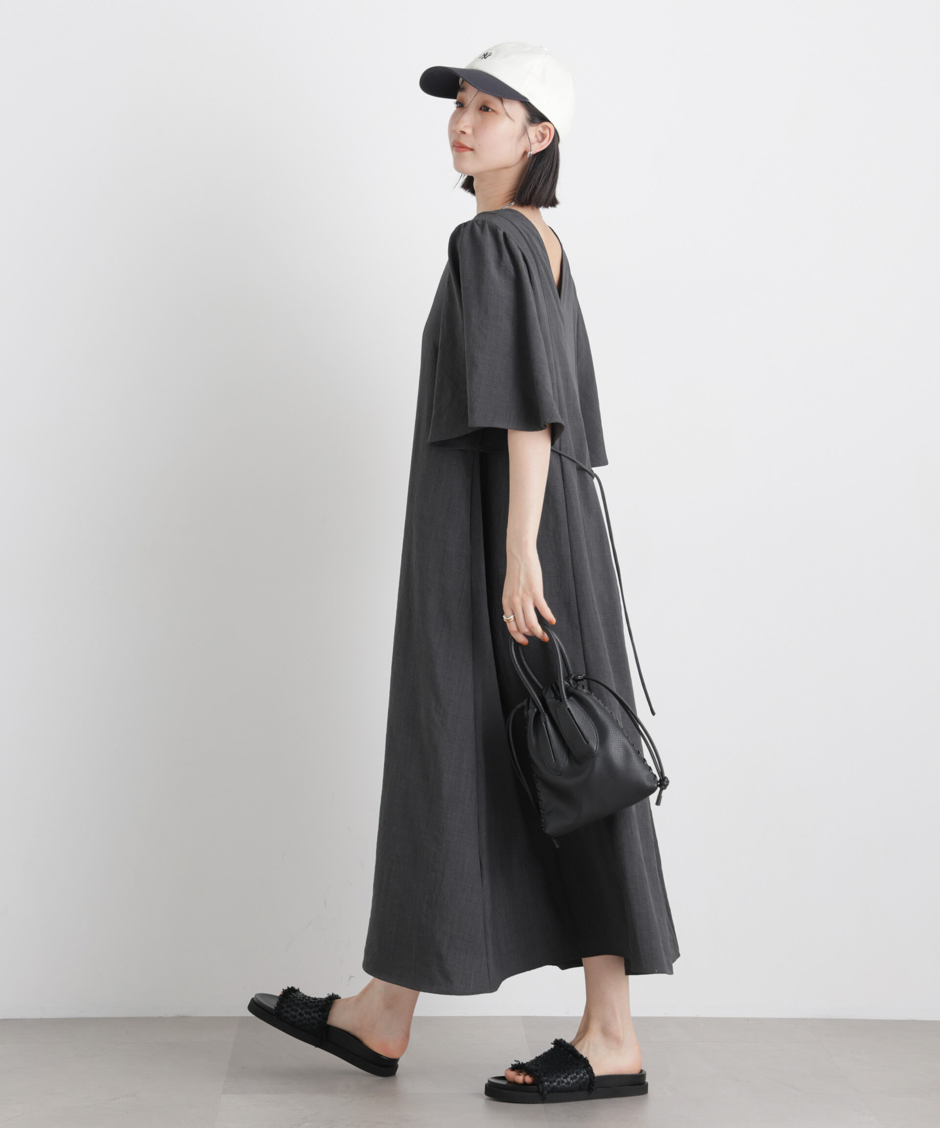 nano･universe「タンブラーブッチャーフレアスリーブワンピース」|ワンピース|