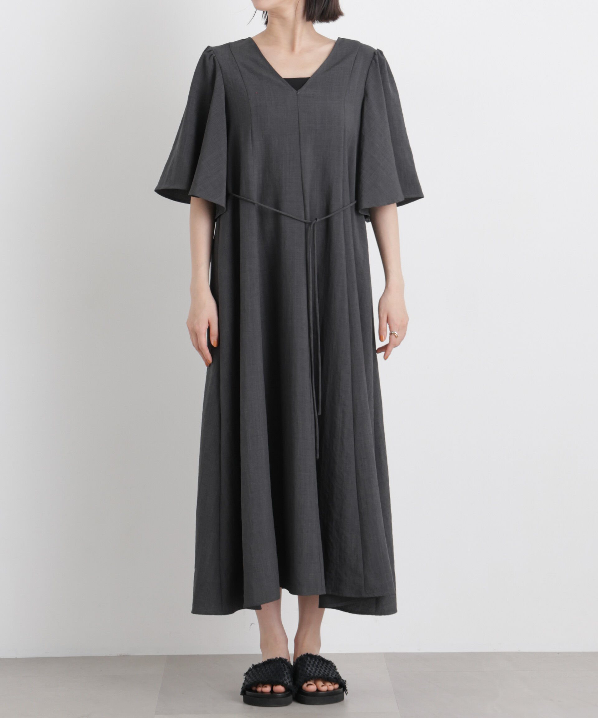 nano･universe「タンブラーブッチャーフレアスリーブワンピース」|ワンピース|