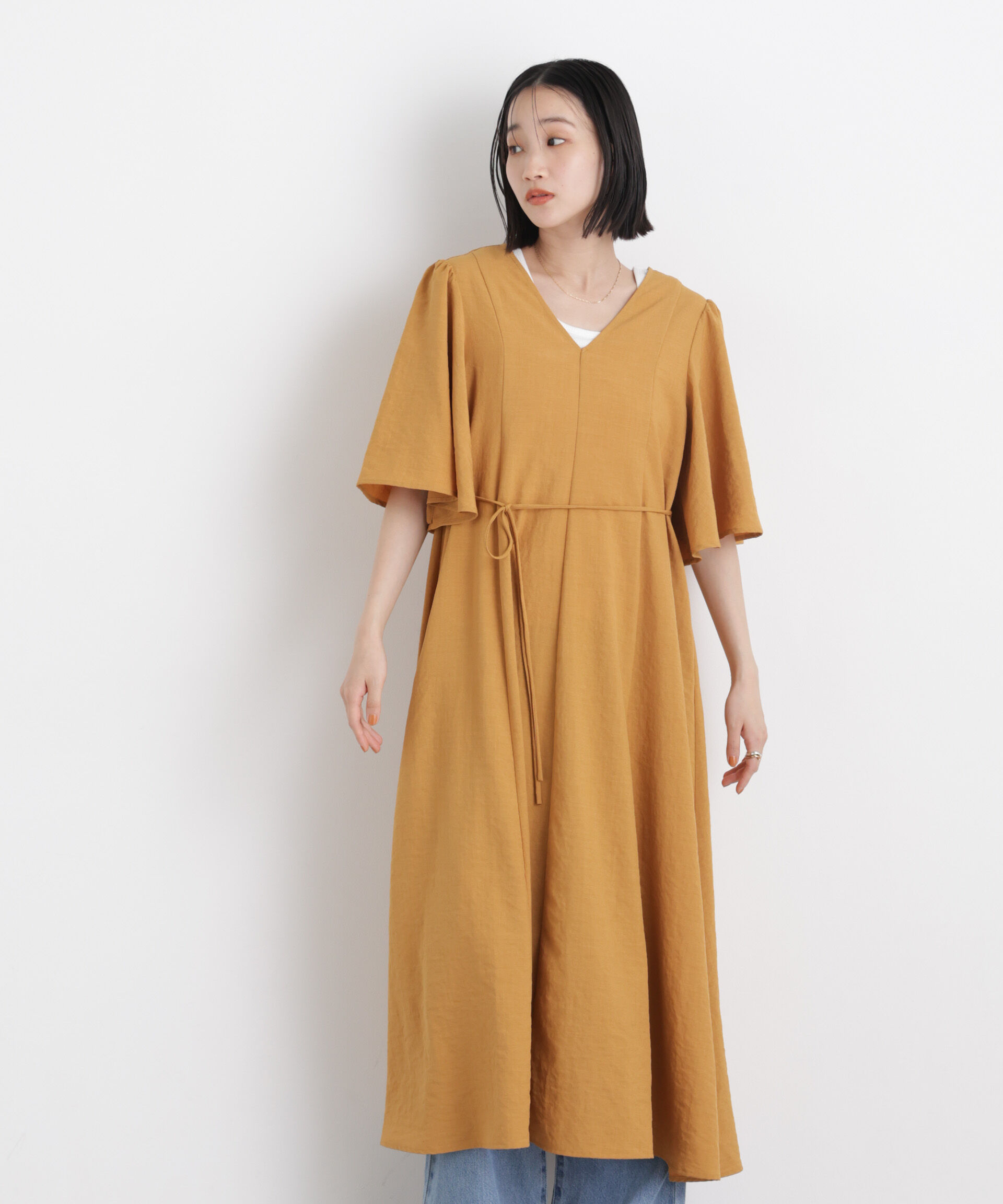 nano･universe「タンブラーブッチャーフレアスリーブワンピース」|ワンピース|