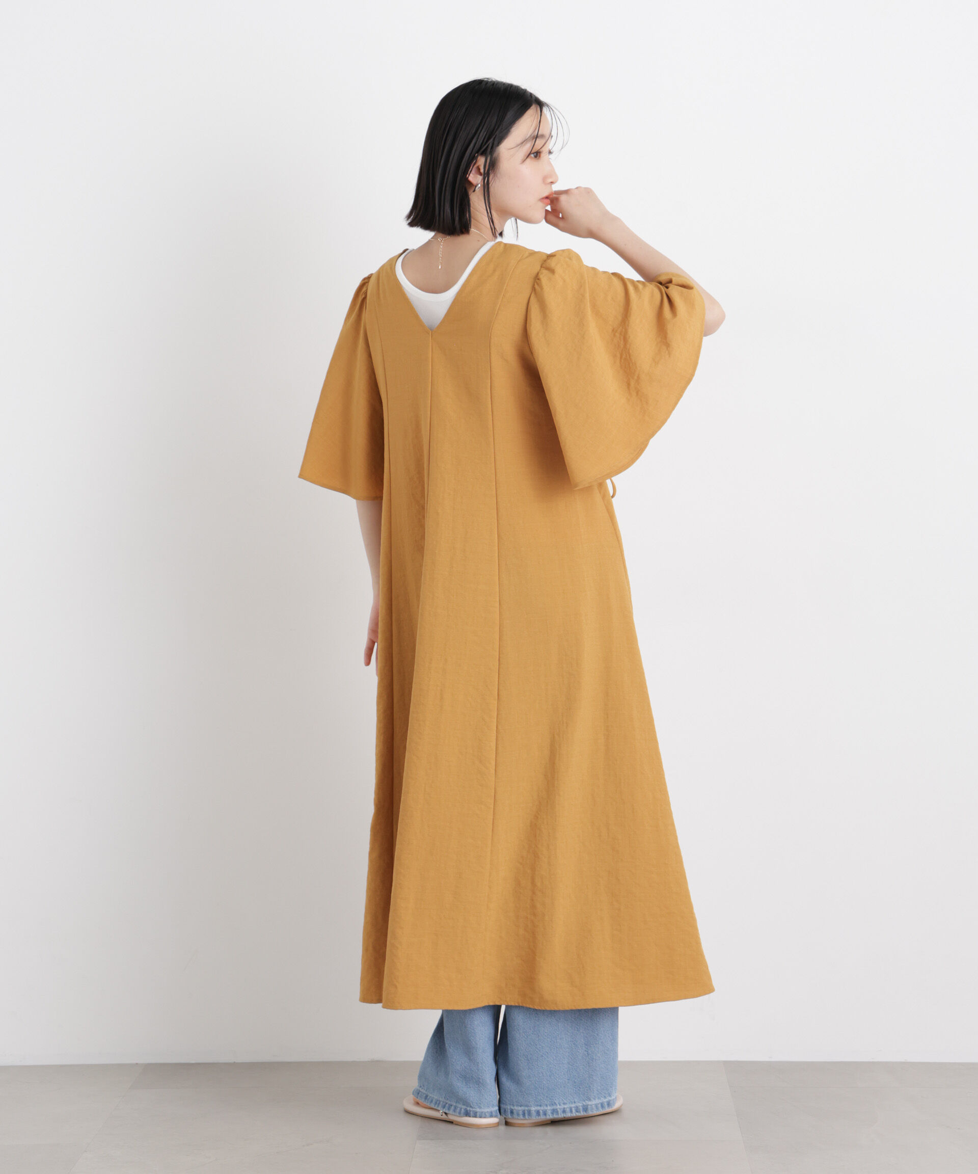 nano･universe「タンブラーブッチャーフレアスリーブワンピース」|ワンピース|