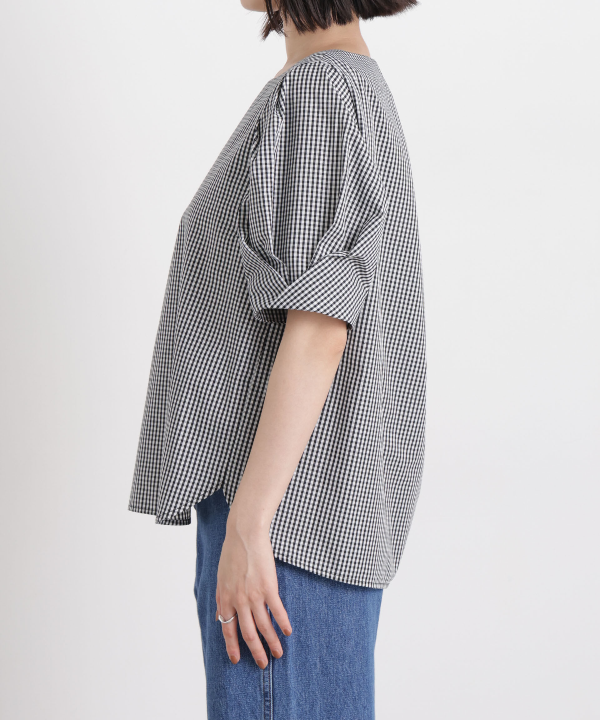 nano･universe「変形スリーブプルオーバーブラウス」|シャツ・ブラウス|