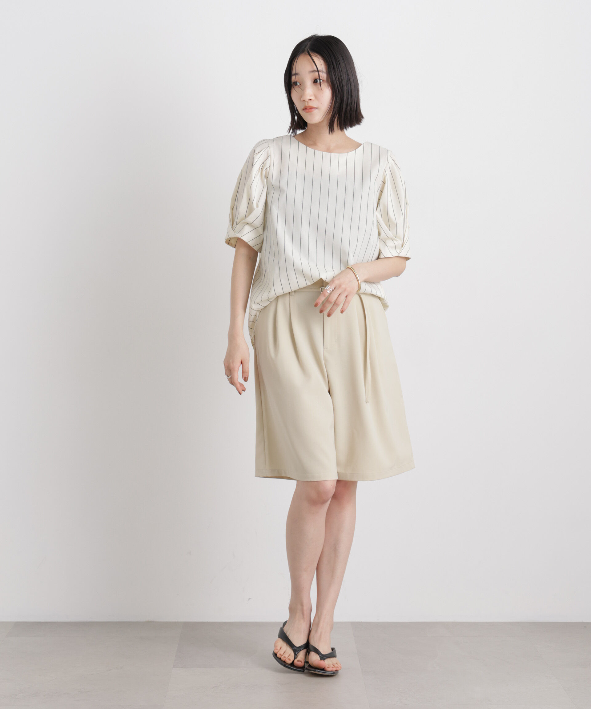 nano･universe「変形スリーブプルオーバーブラウス」|シャツ・ブラウス|