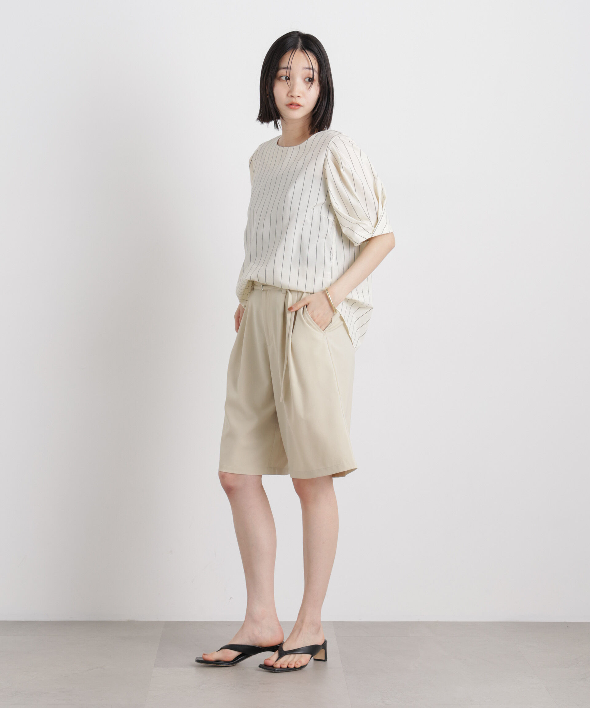 nano･universe「変形スリーブプルオーバーブラウス」|シャツ・ブラウス|