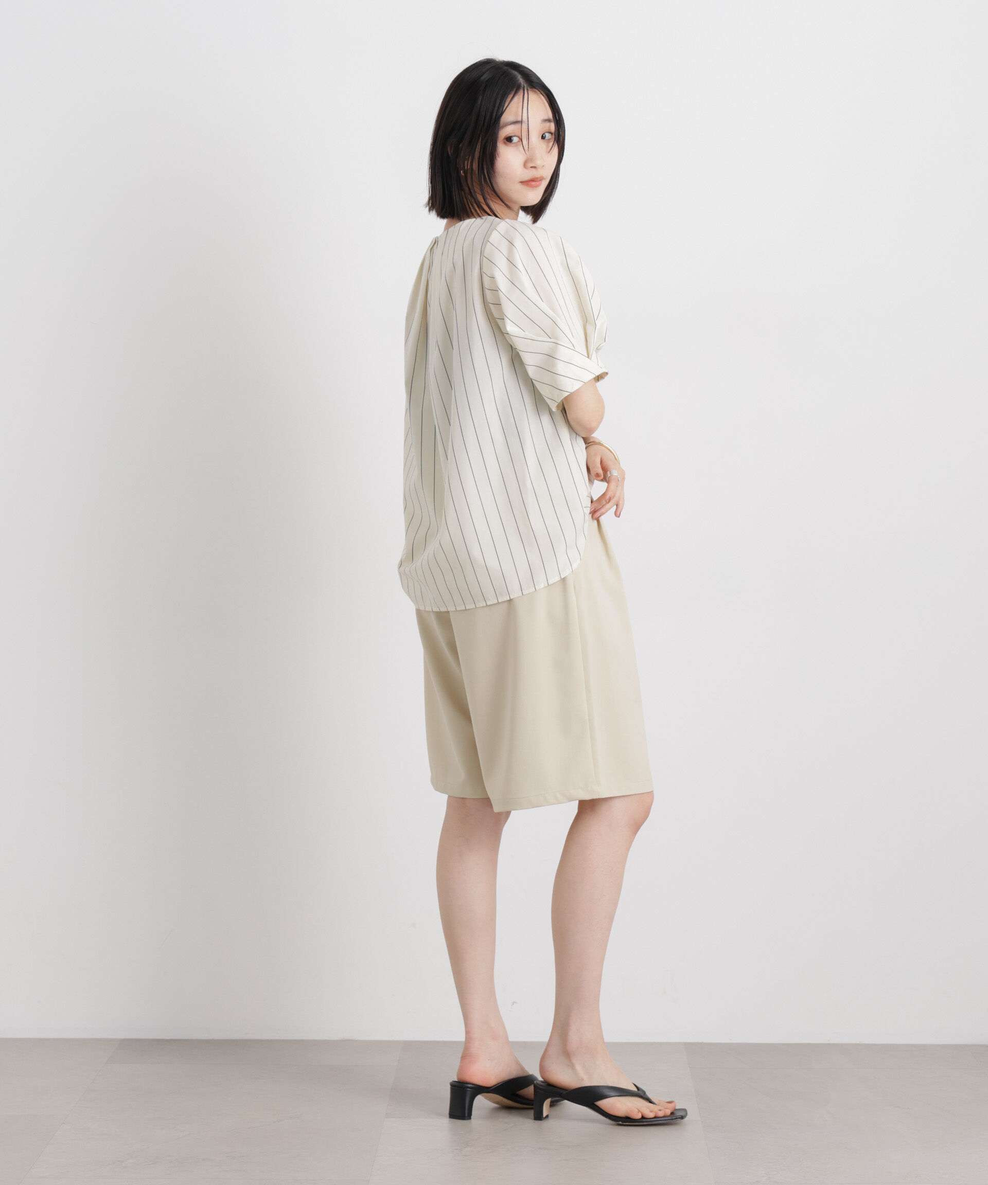 nano･universe「変形スリーブプルオーバーブラウス」|シャツ・ブラウス|