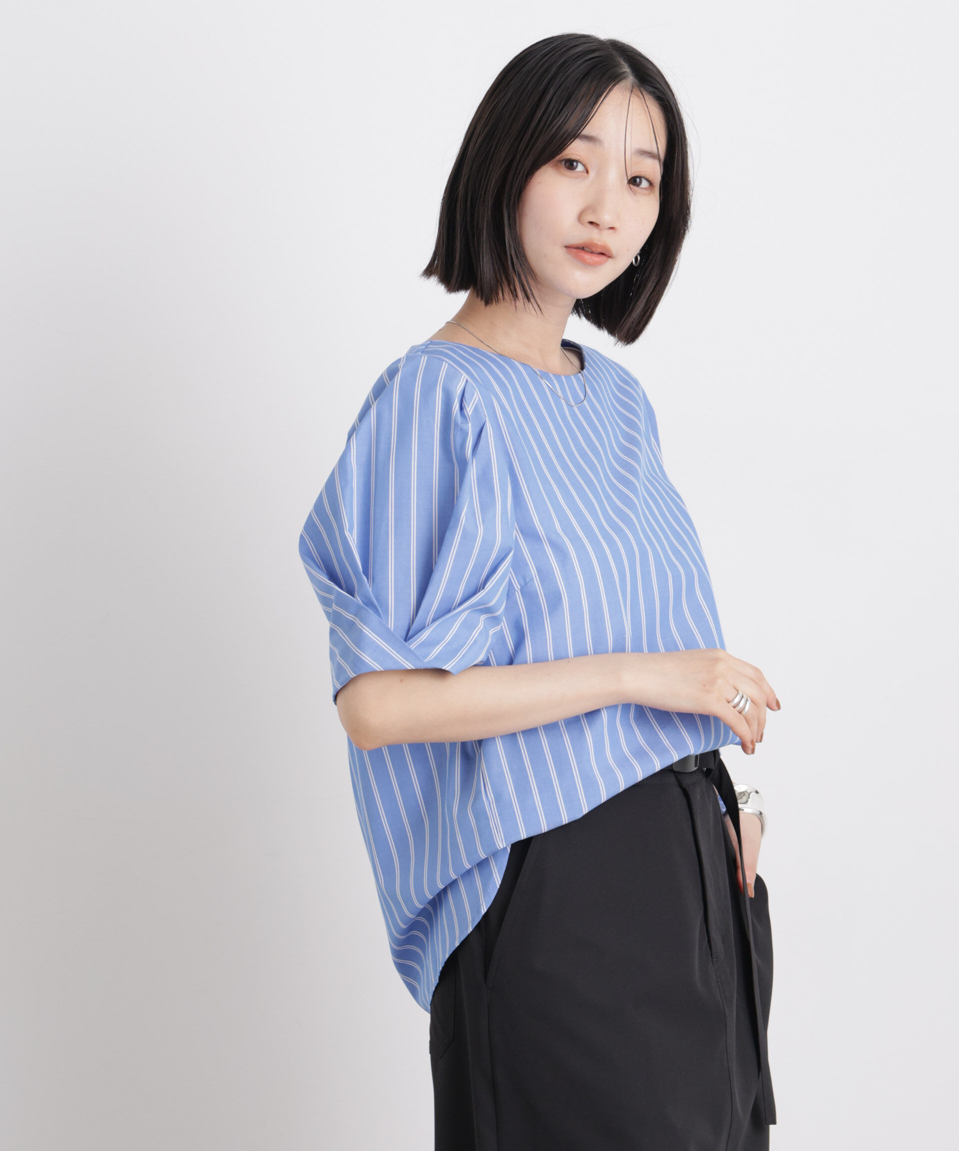 nano･universe「変形スリーブプルオーバーブラウス」|シャツ・ブラウス|