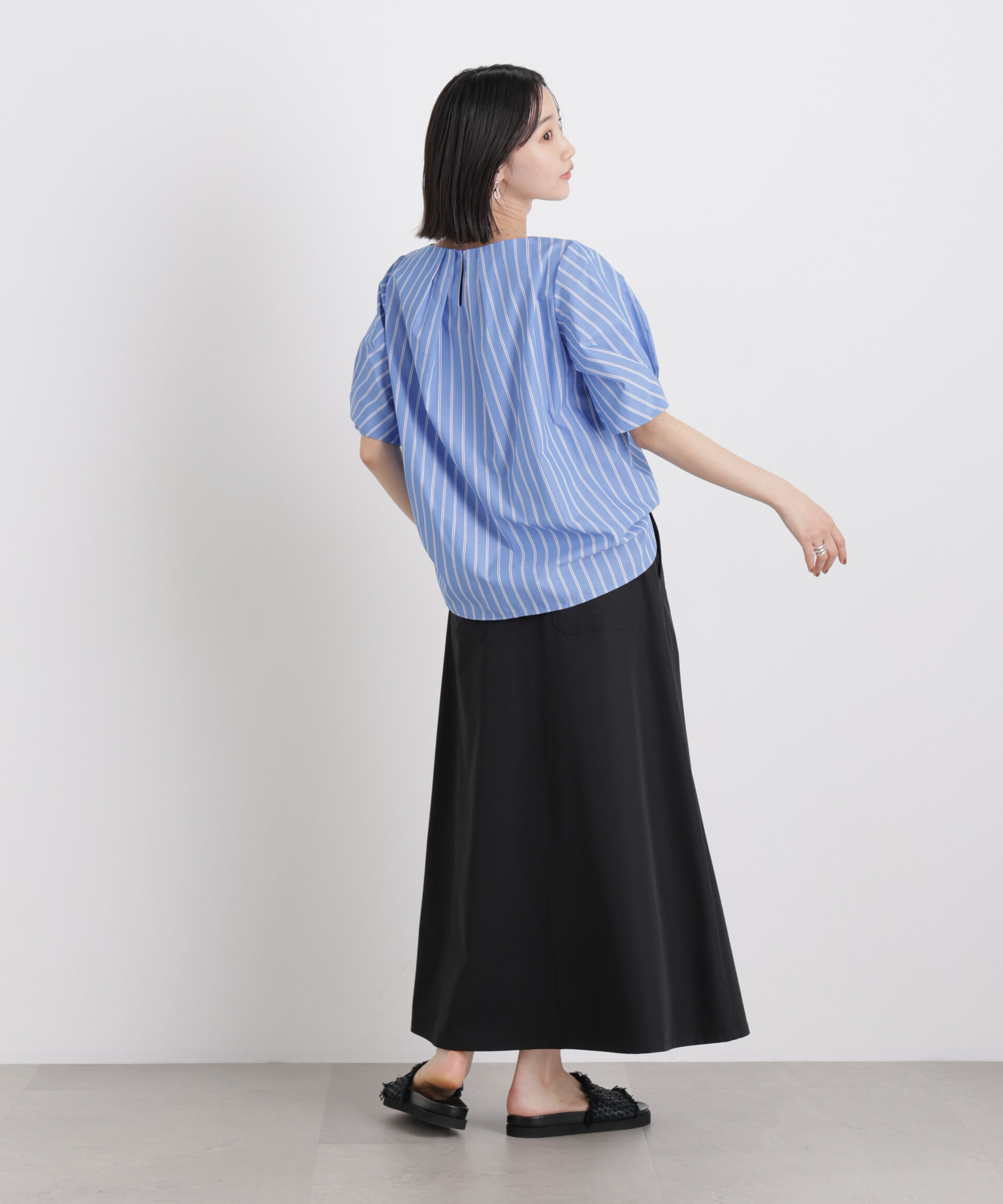 nano･universe「変形スリーブプルオーバーブラウス」|シャツ・ブラウス|