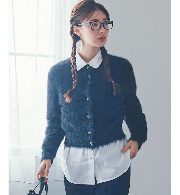 組曲「ナイロンファー カーディガン」|カーディガン|ブラック系