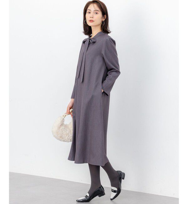 組曲「【前後着用可】ラメストライプボウタイ ワンピース」|ワンピース|