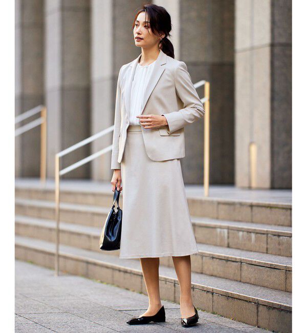 自由区「【好評につき追加生産/洗える】WASHABLEPONTE セミフレアスカート」|スカート|