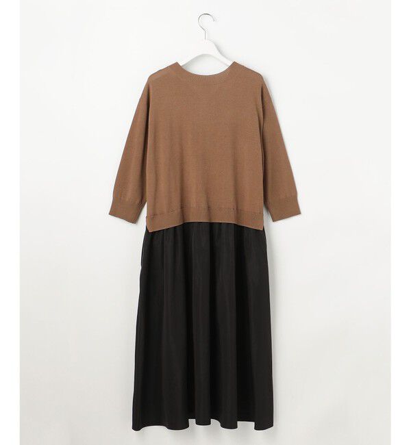 自由区「【人気異素材コンビの最新作・前後着用可】タフタコンビ ワンピース」|ワンピース|