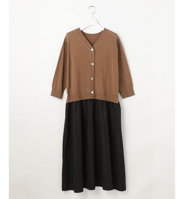 自由区「【人気異素材コンビの最新作・前後着用可】タフタコンビ ワンピース」|ワンピース|