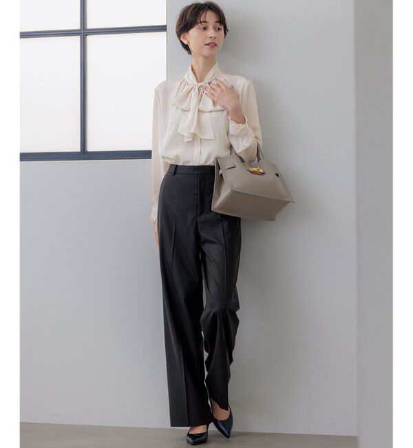 23区「【洗える】ドットドビーデシン ブラウス」|シャツ・ブラウス|