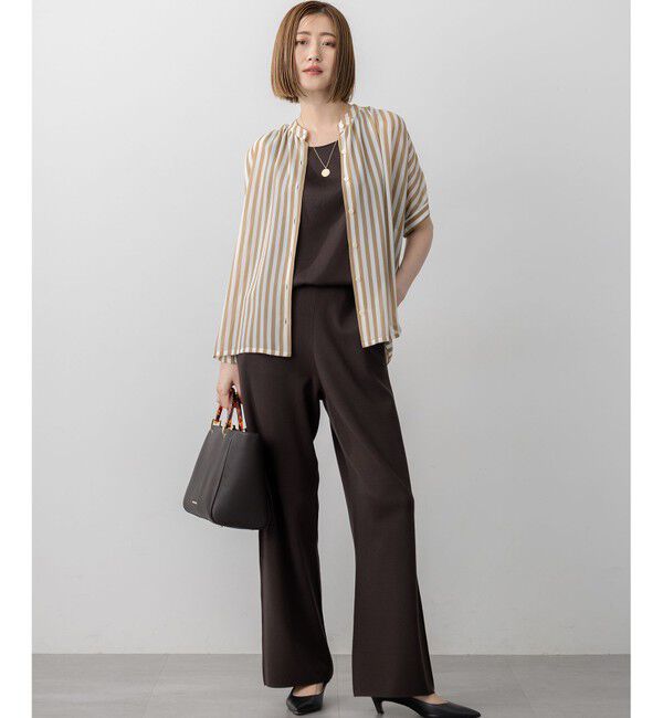 23区「【WEB&一部店舗限定/洗える】ストライププリント シフォン ブラウス」|シャツ・ブラウス|
