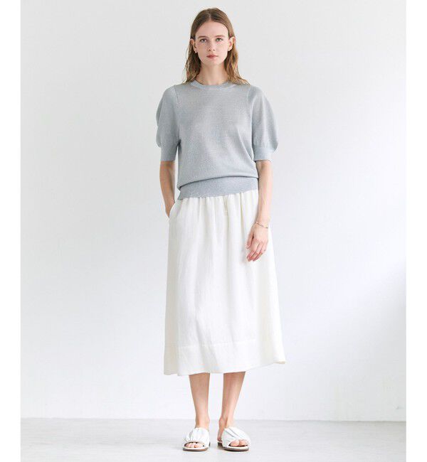 BEIGE,「BERNARD / リネン混 ゴールドジップ ハイウエススカート」|スカート|