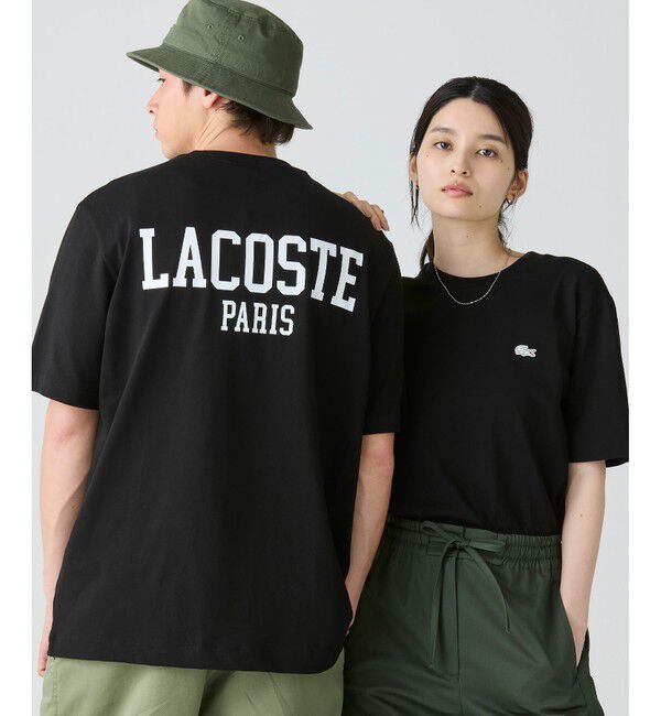 LACOSTE「ヘビーウェイト オーバーサイズバックプリントベーシック半袖Tシャツ」|Tシャツ・カットソー|ブラック